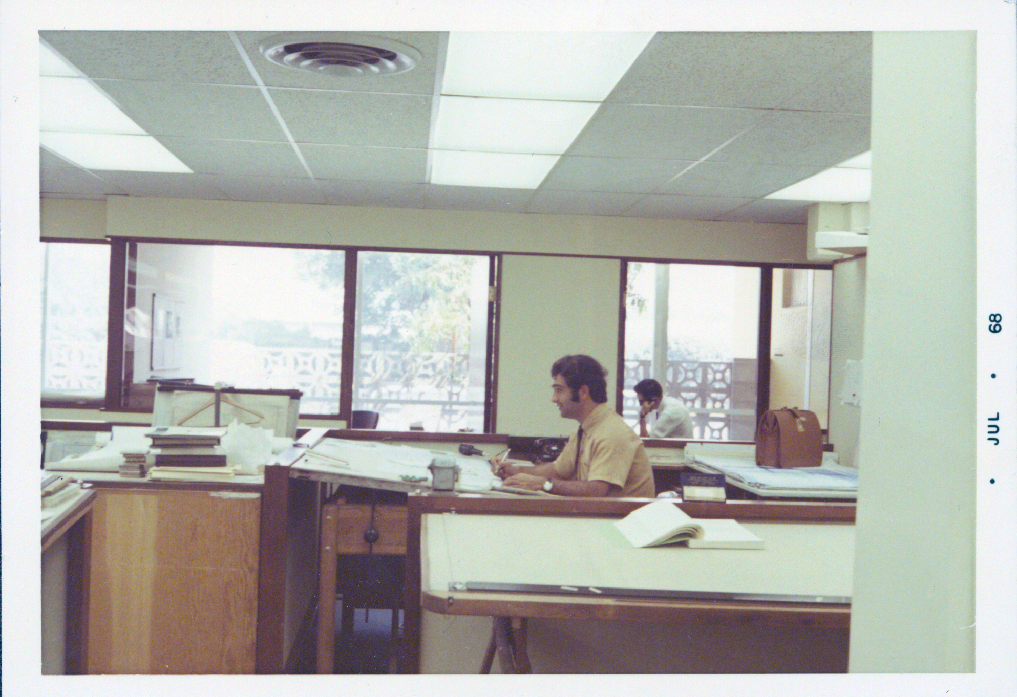 nader at a drafting table in los angeles