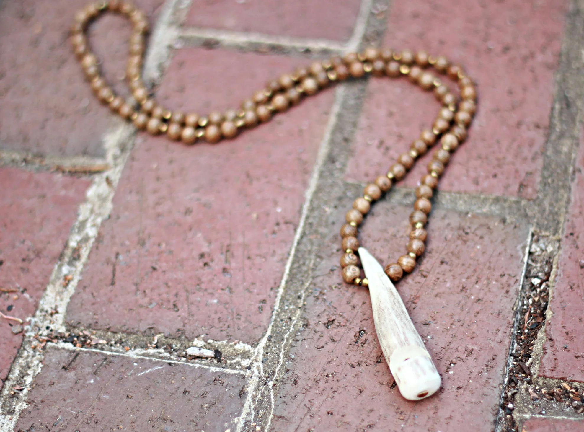 Antler Whistle on Driftwood Beads