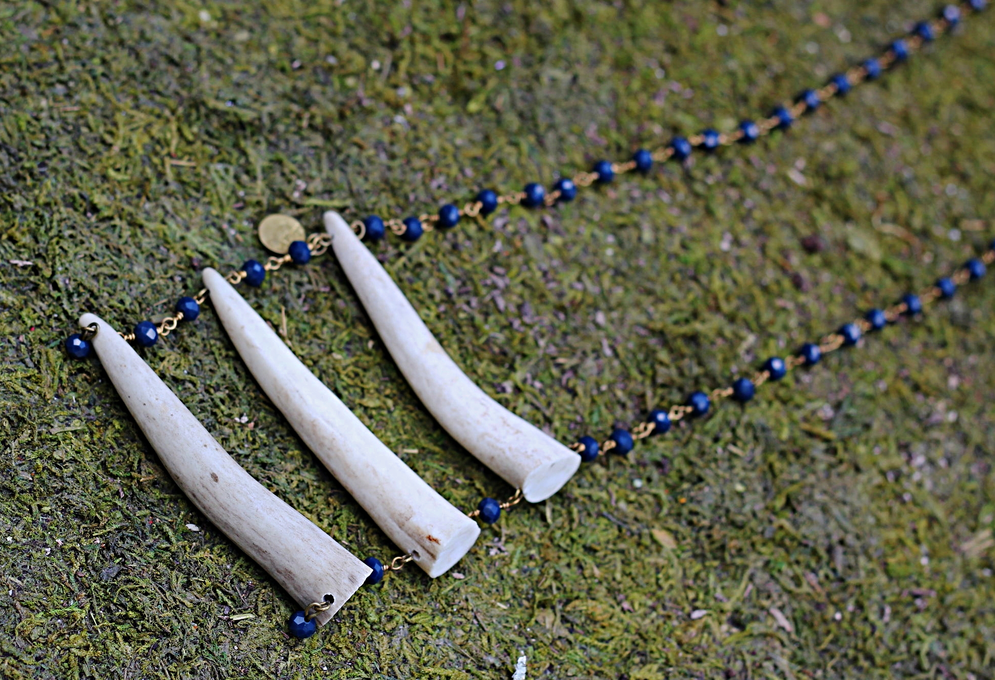 Antler Stack on Blue Rosary