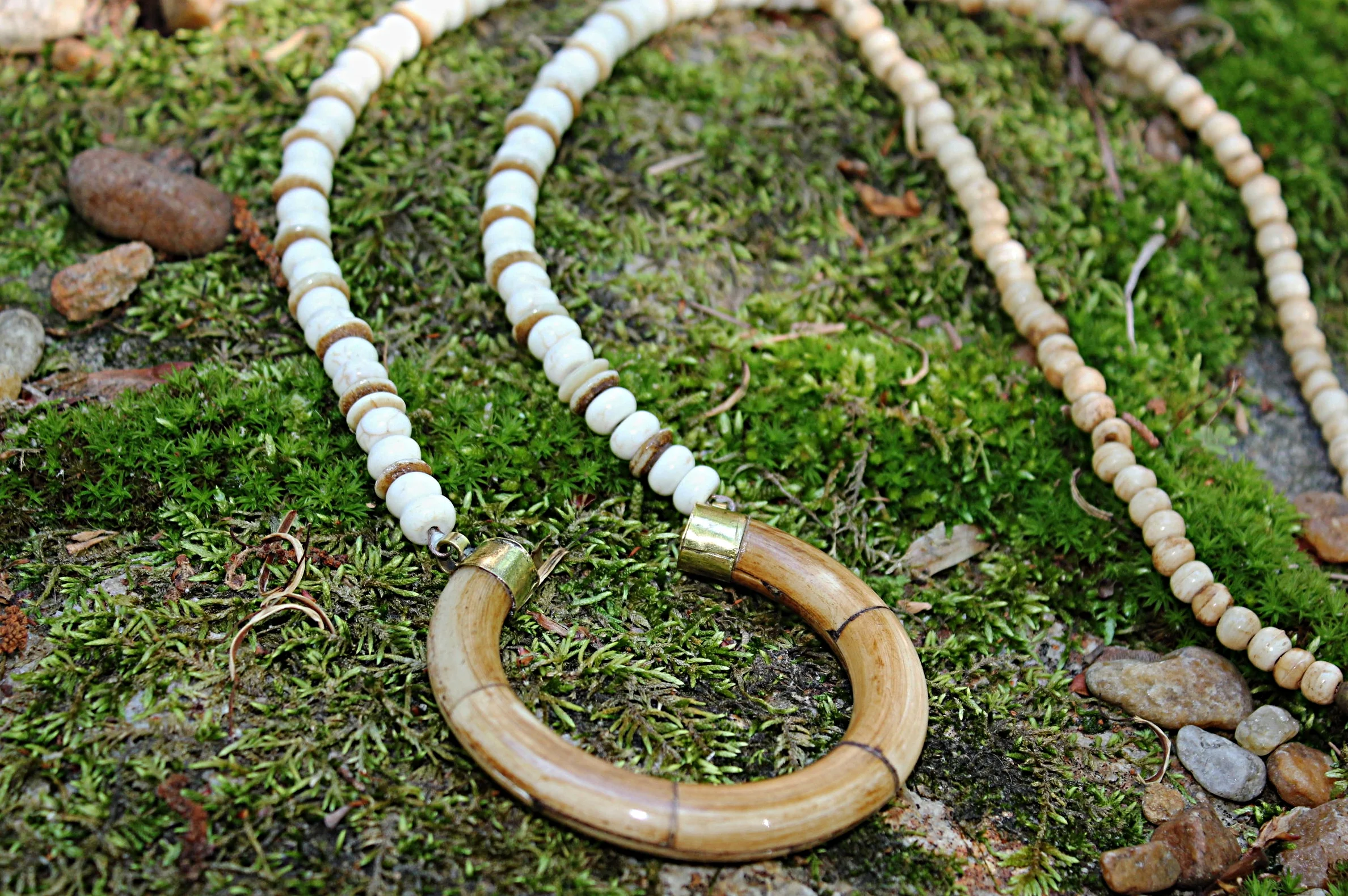 Wood Crescent on Ox Bone