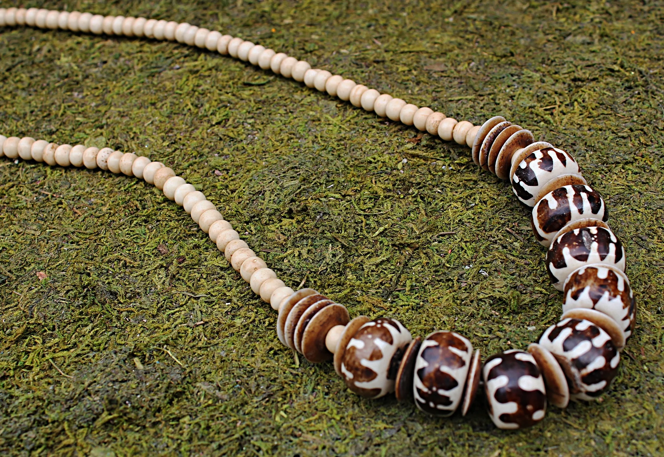 Batik African Bone Beads on Ox Bone