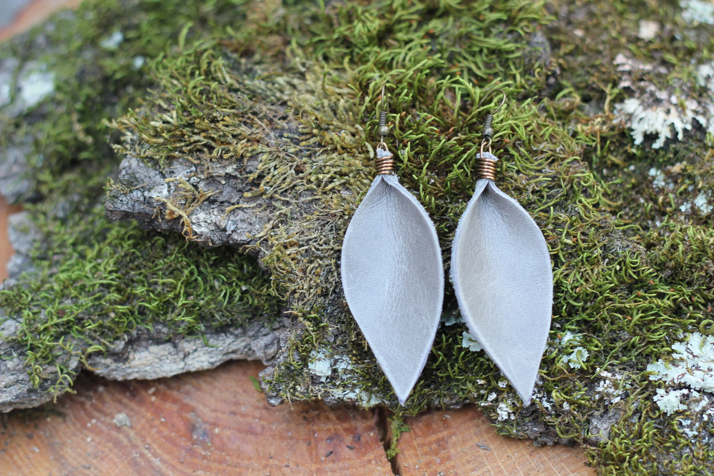 Gray Leather Leaves