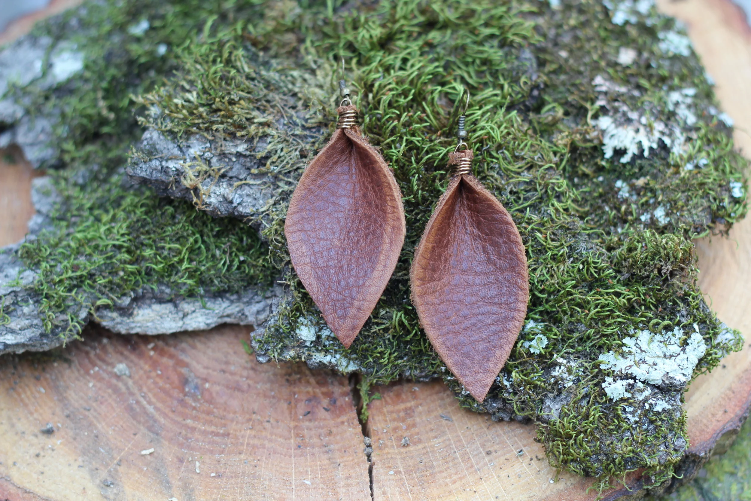 Brown Leather Leaves