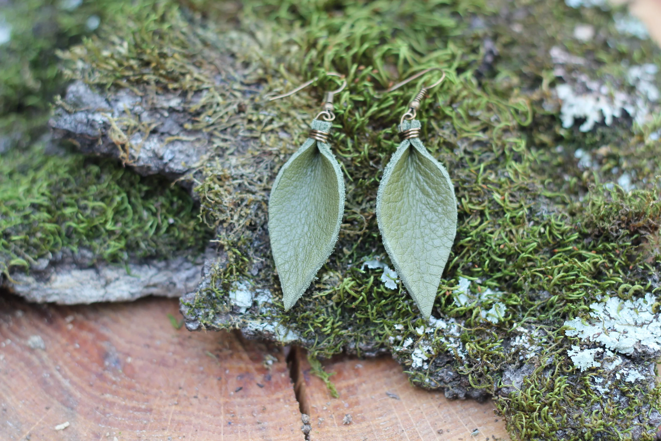 White Leather Leaves