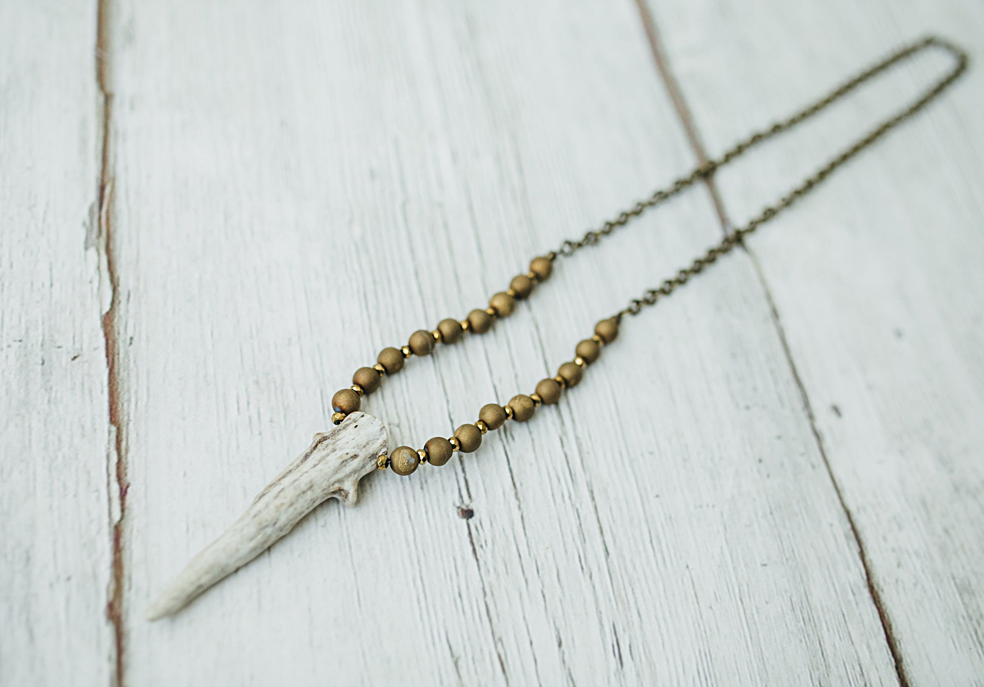 Gnarly Antler Tip on Druzy Quartz