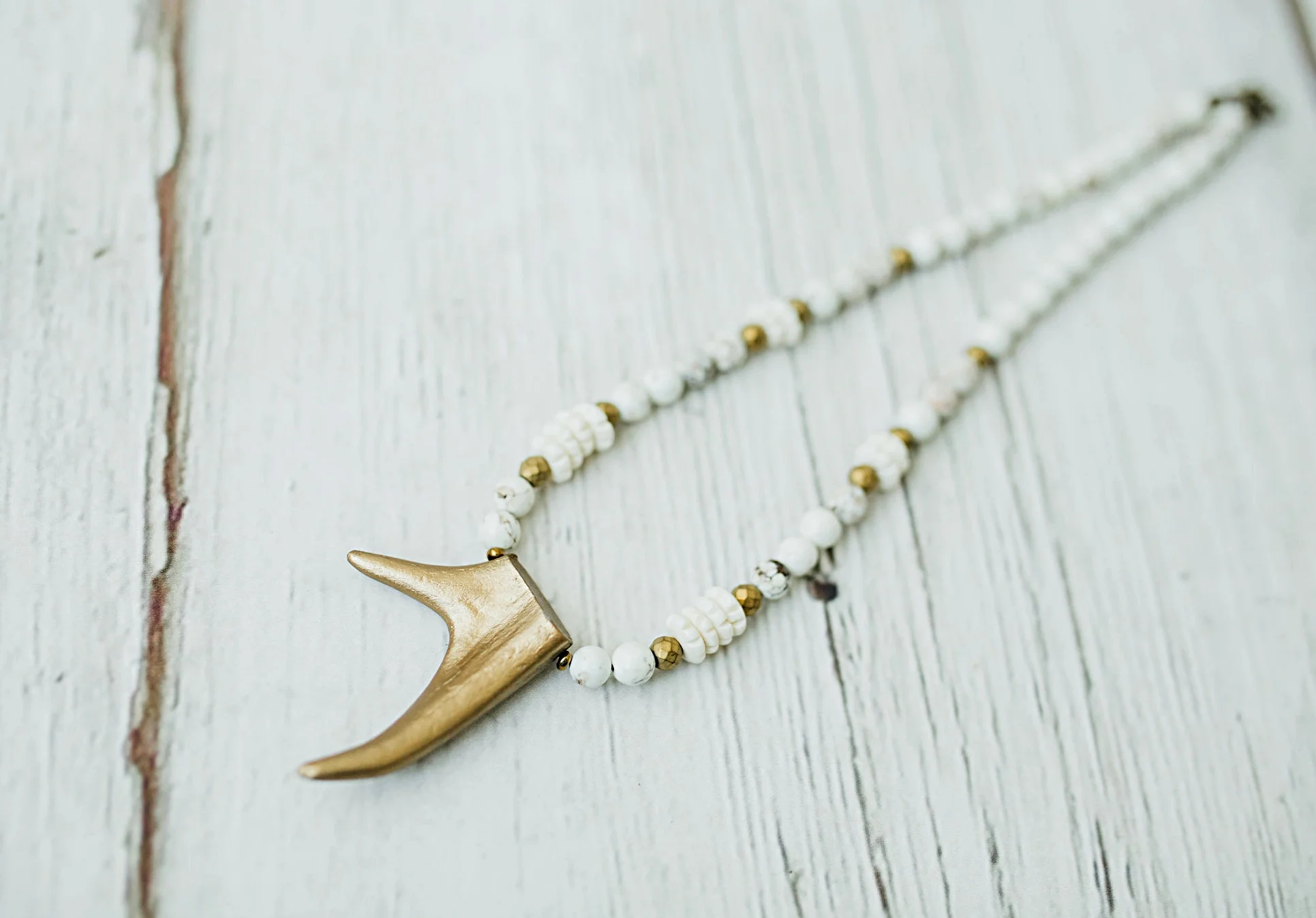 Gold Dipped Double Tip Antler Collar