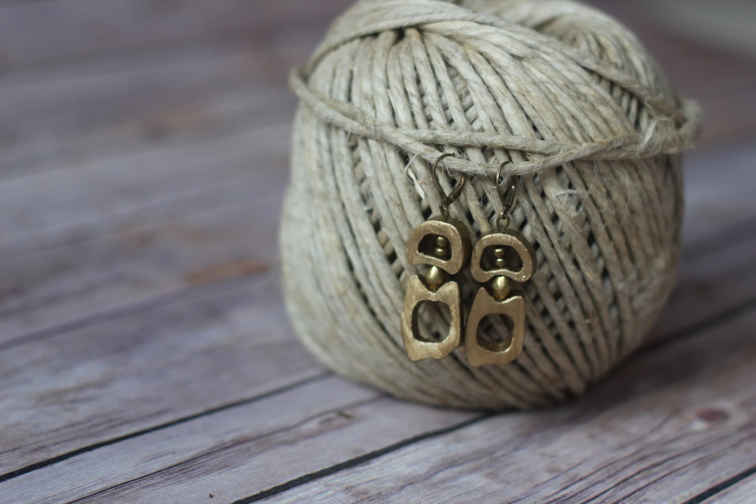 Gold Dipped Lovely Bones with African Brass
