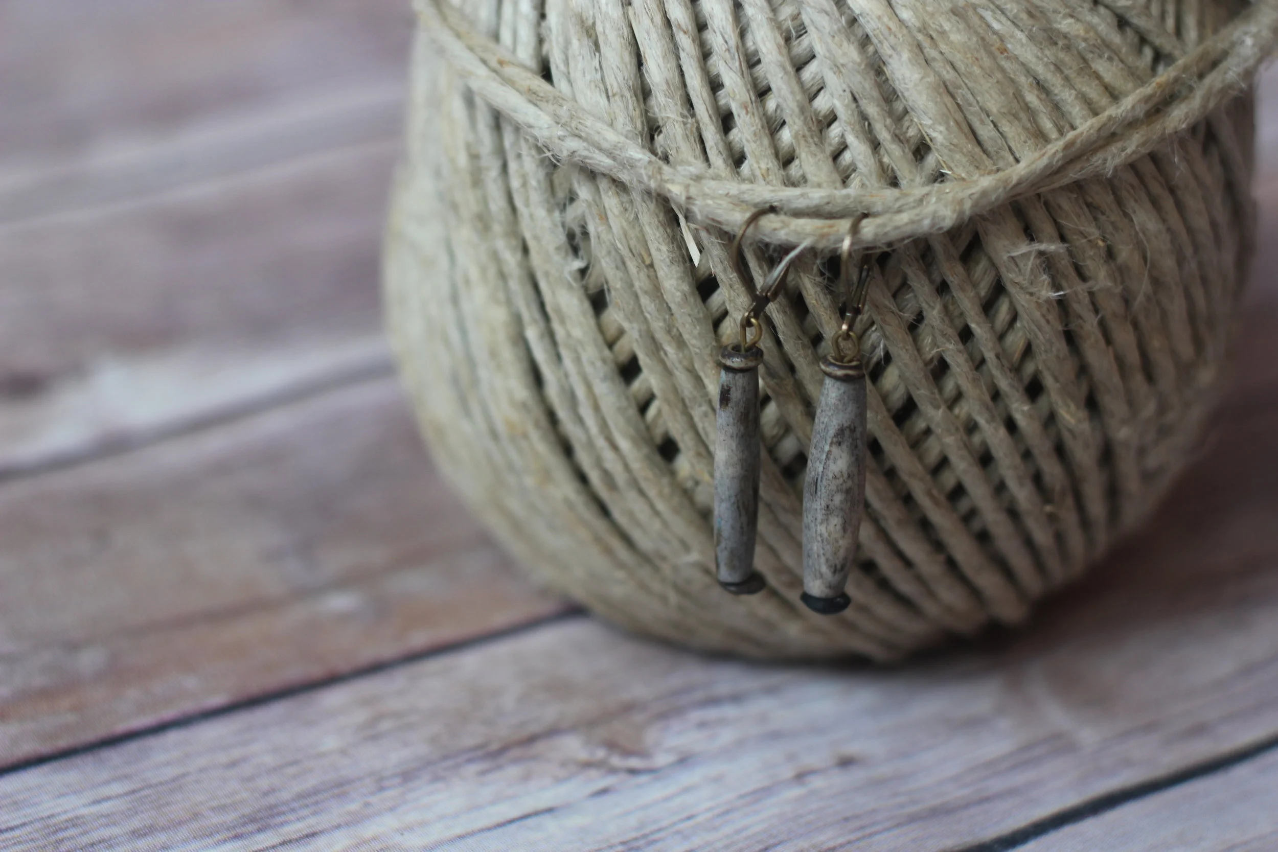 Gray African Trade Bead Drops