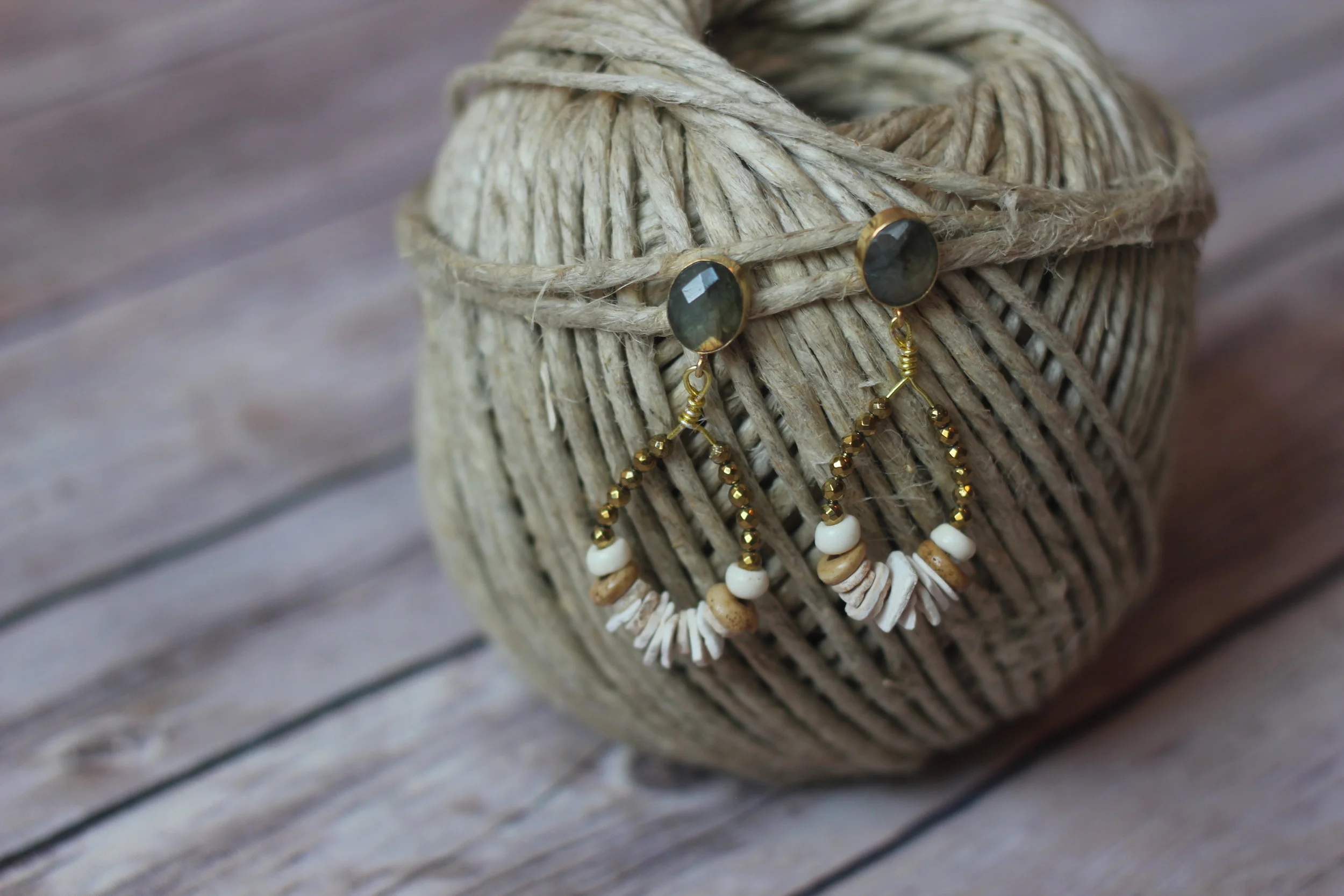 Ostrich Egg Shell Hoops