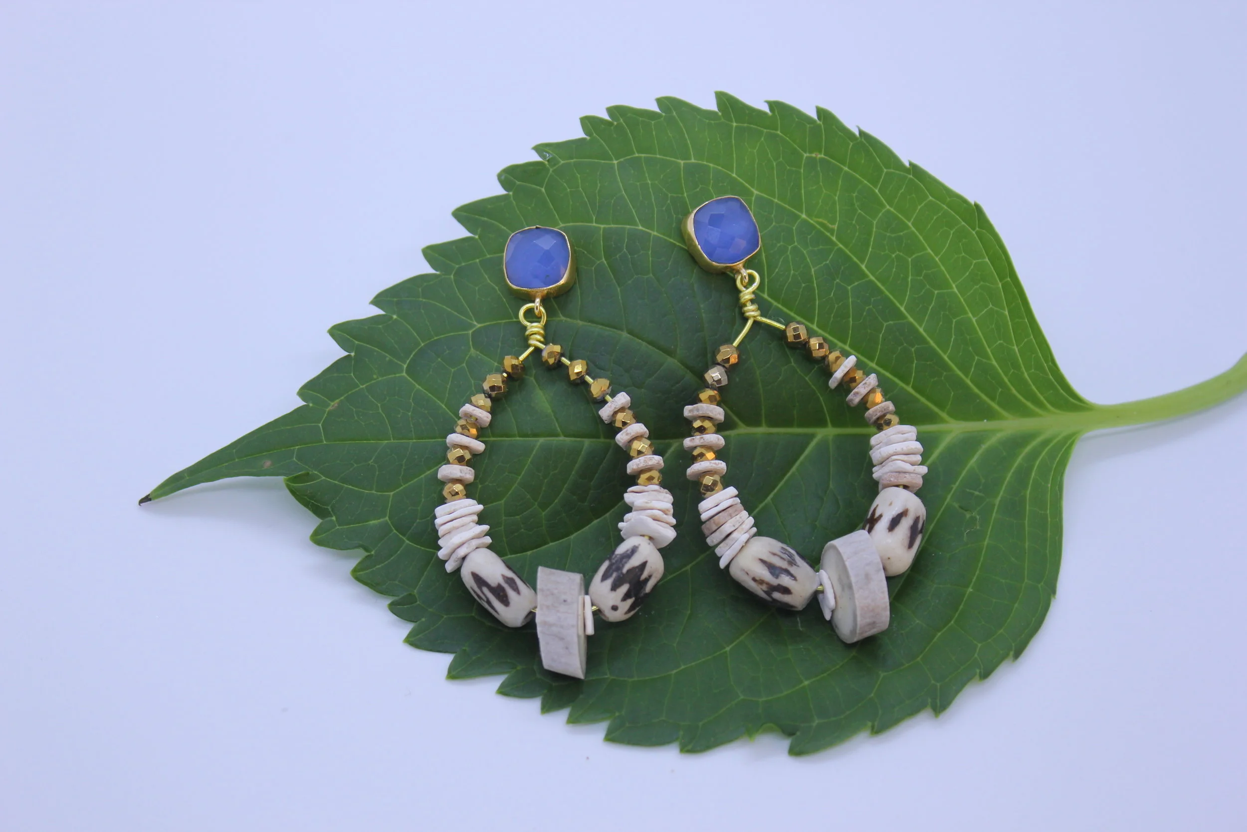 Antler + Batik Hoops