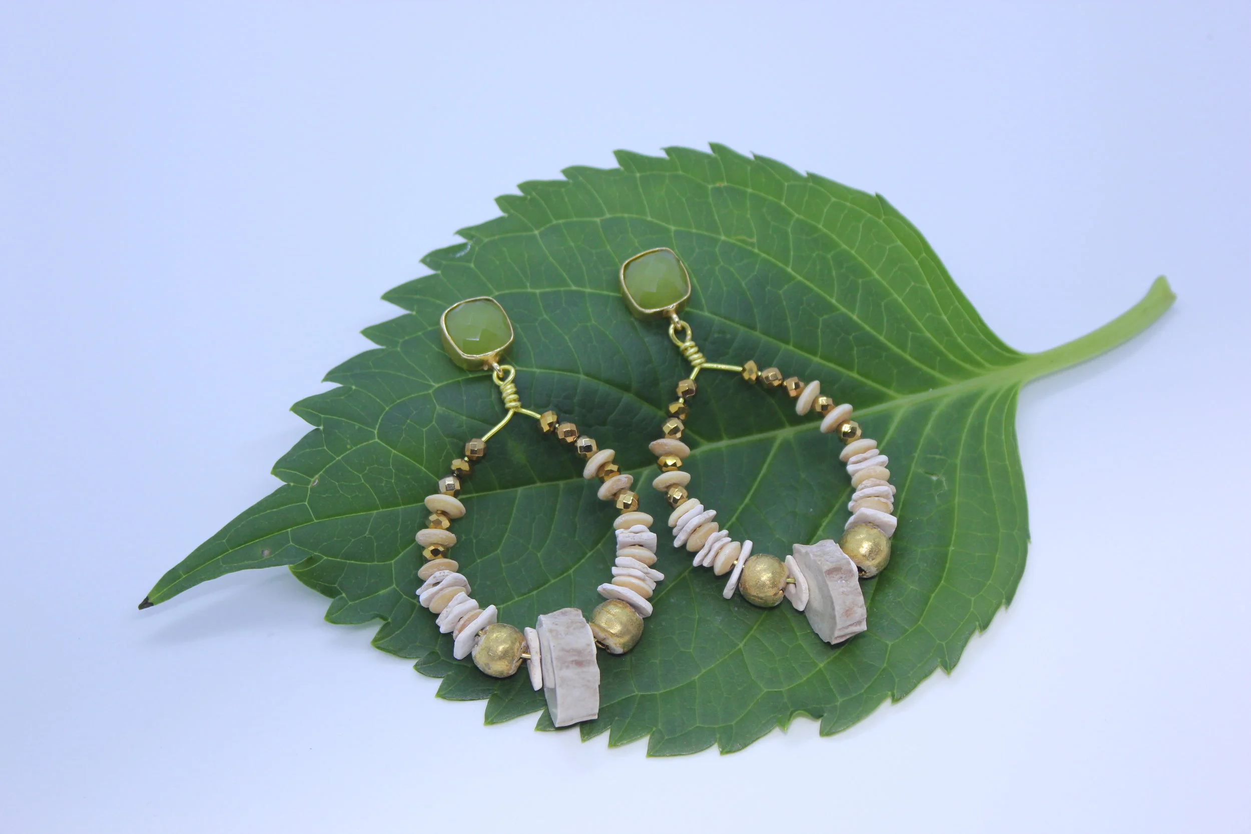 Antler + African Brass Hoops