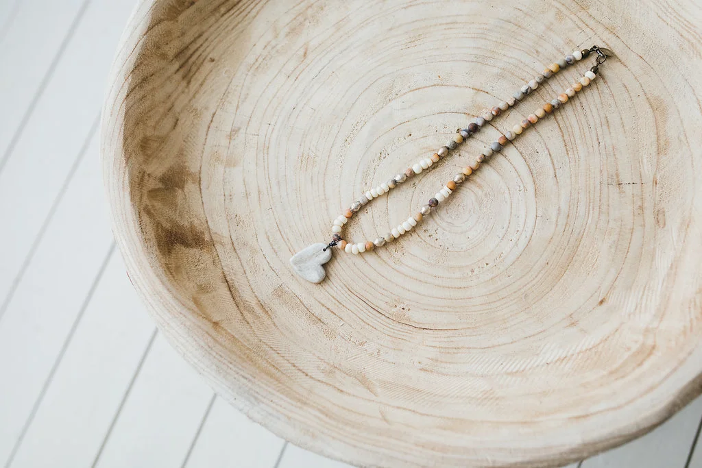 Heart on Agate + Silver