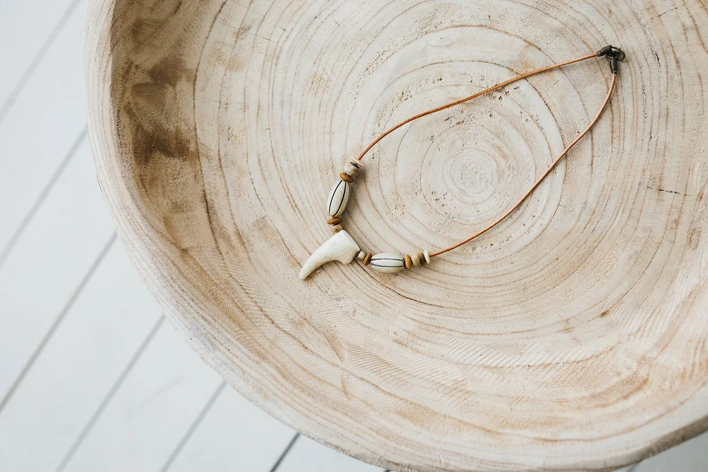 Tiny Antler on Leather