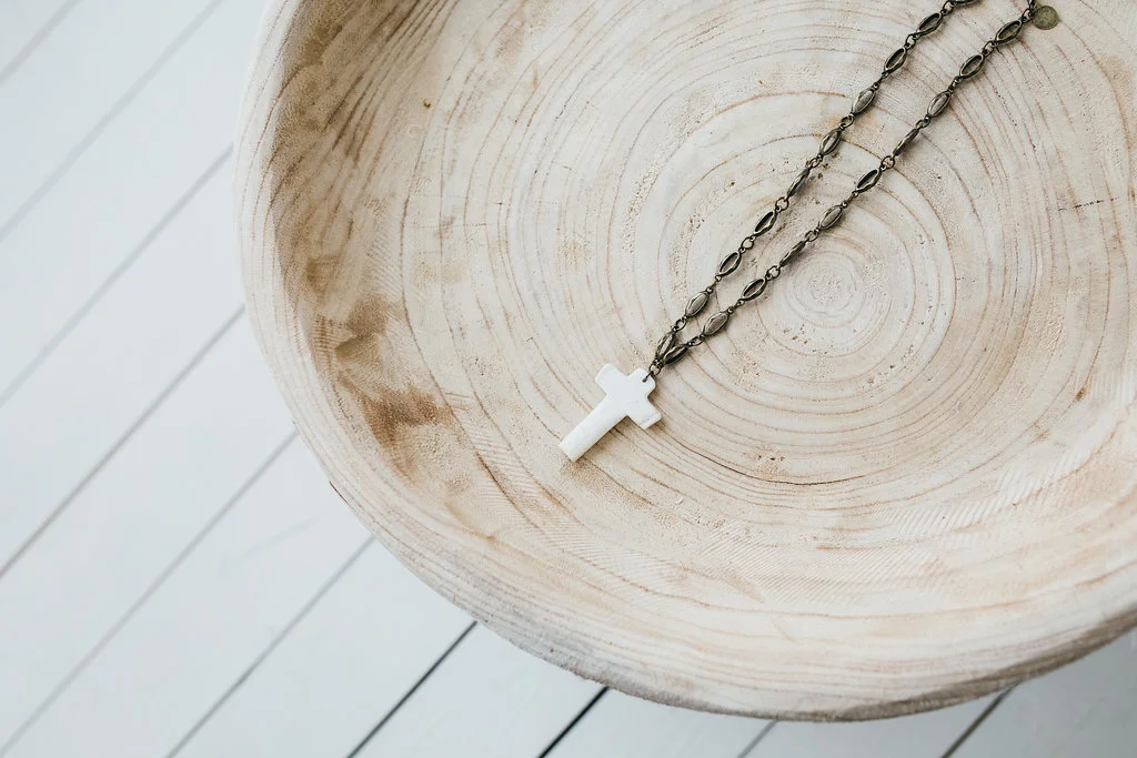 White Cross on Brass Ovals