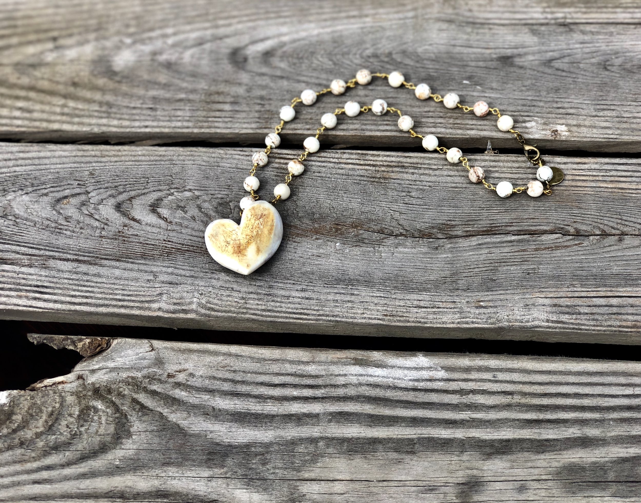 Heart on White Turquoise