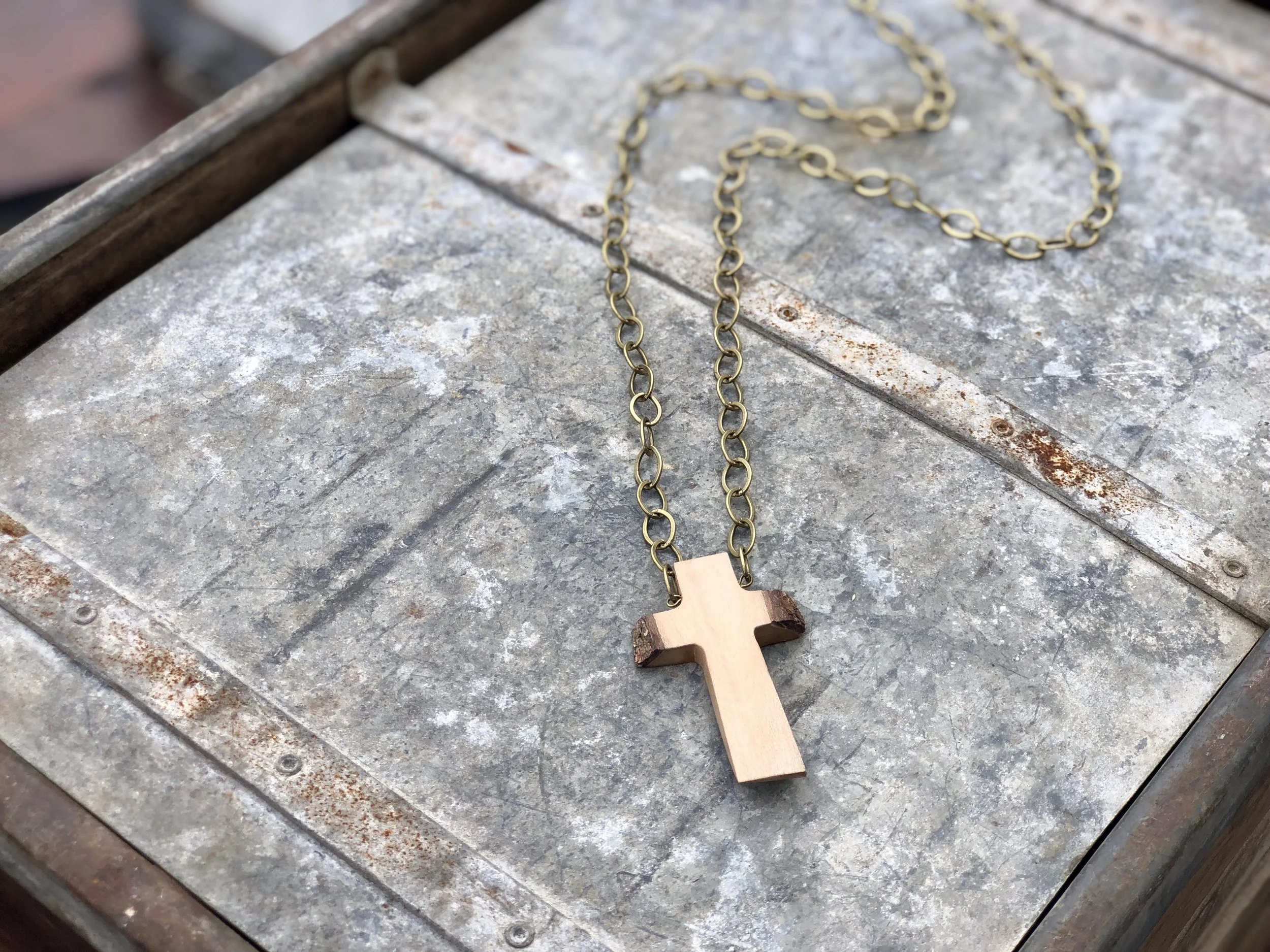 Dogwood Cross on Brass