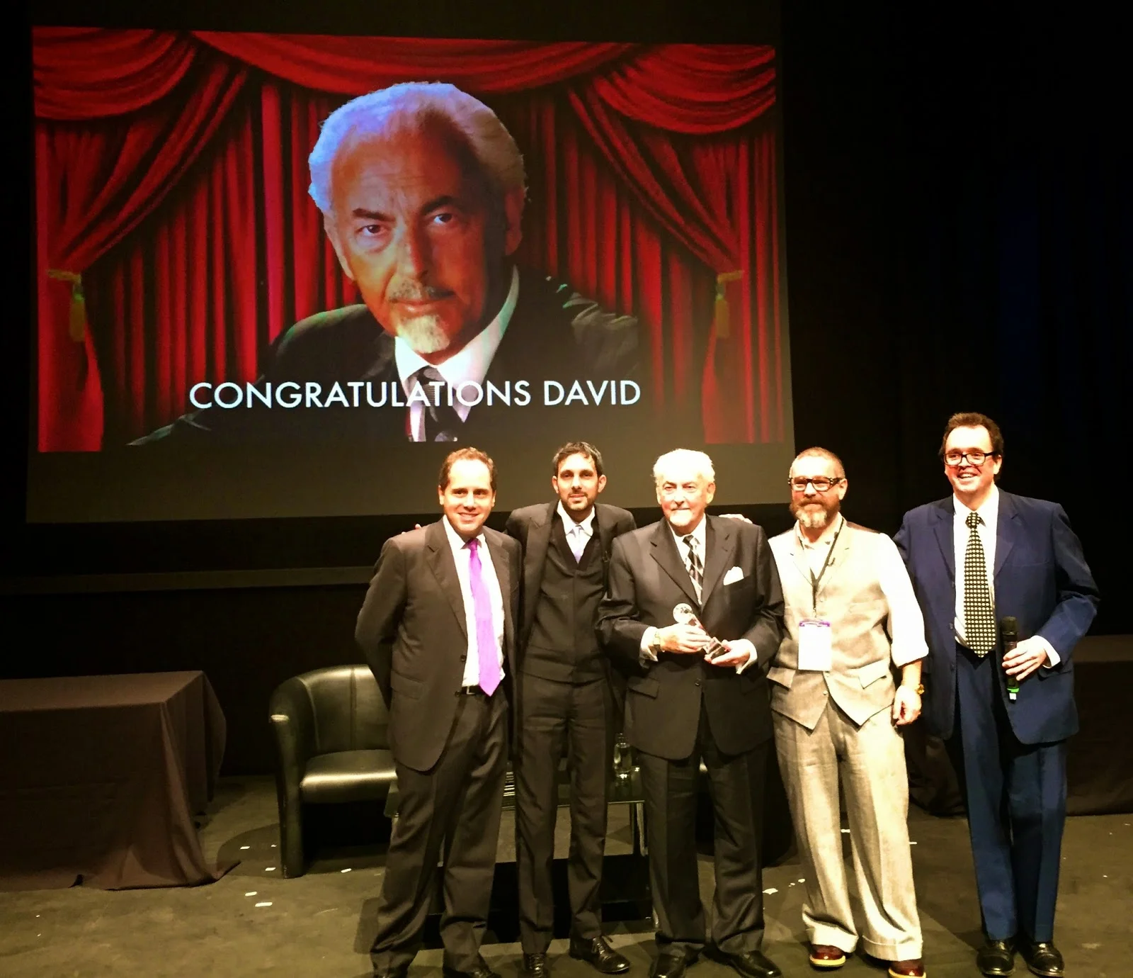 (L-R): James Freedman, Dynamo, David Berglas, Andy Nyman & Noel Britten.
