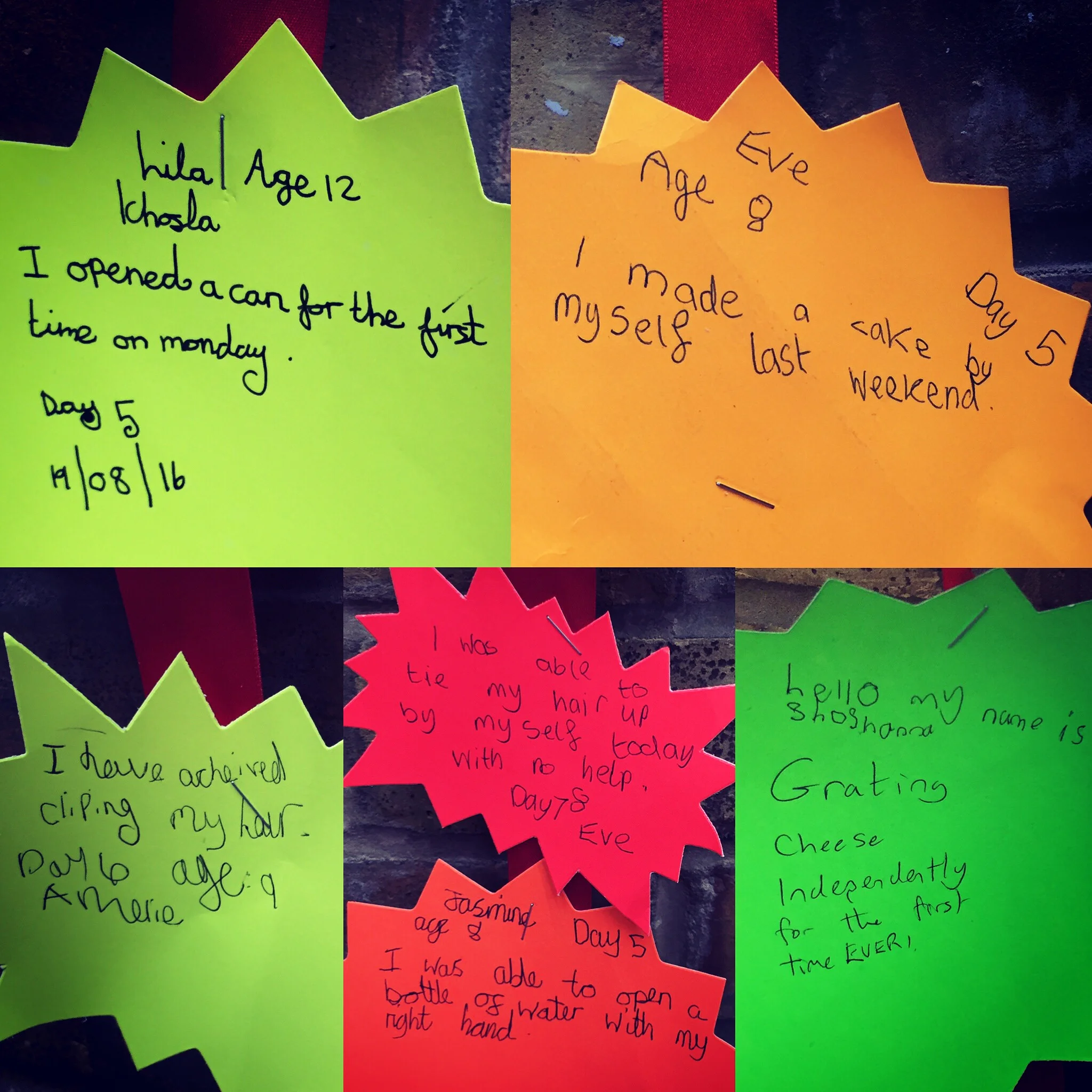 Some of the achievements during the camp.