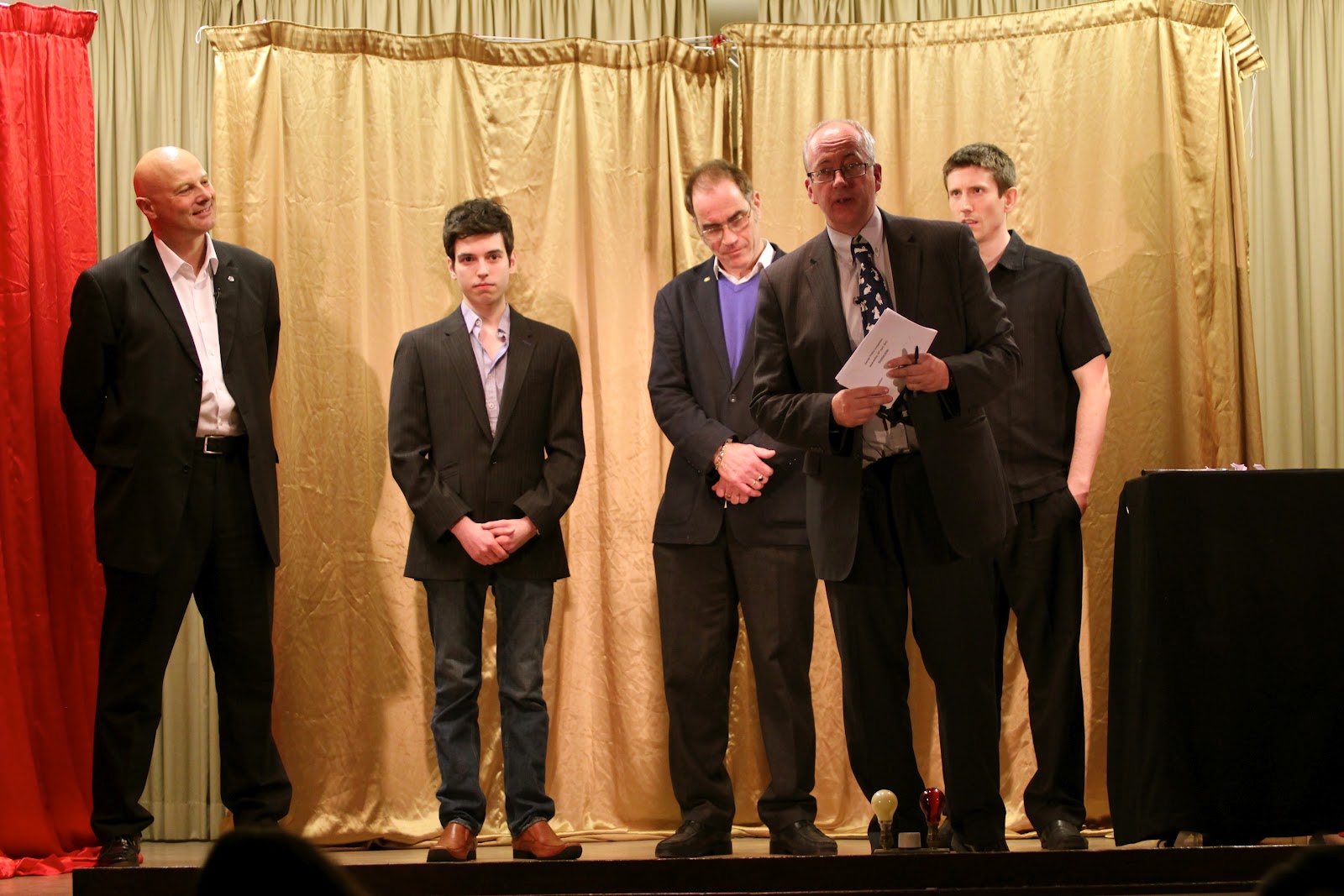(L-R) Roberto Forzoni, Edward Hilsum, Adrian Sels, Kevin Doig (Compere) & Mark Speller.