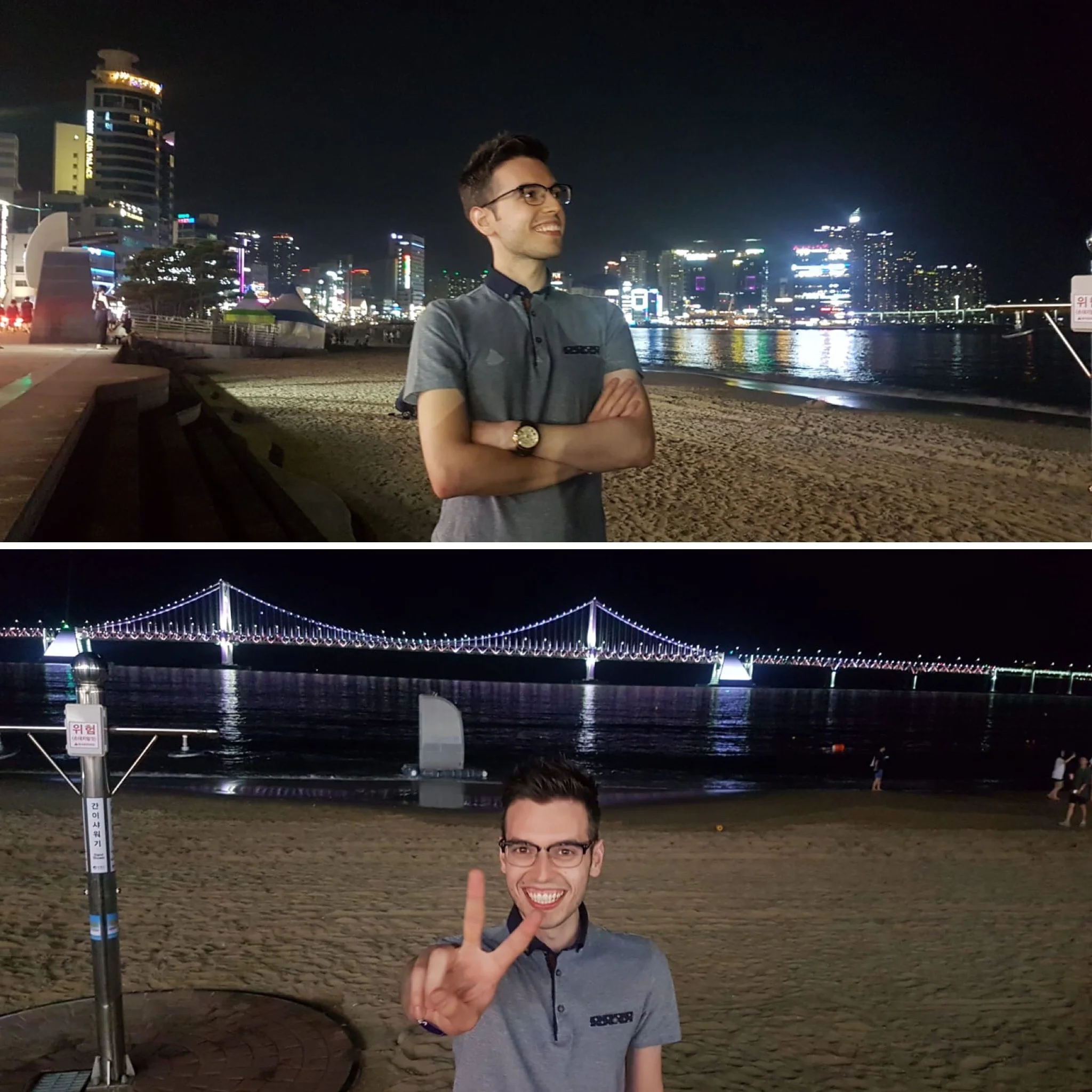Gwangalli Beach & Gwangandaegyo Bridge.