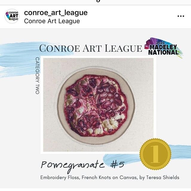 Thank you @conroe_art_league it is an honor.