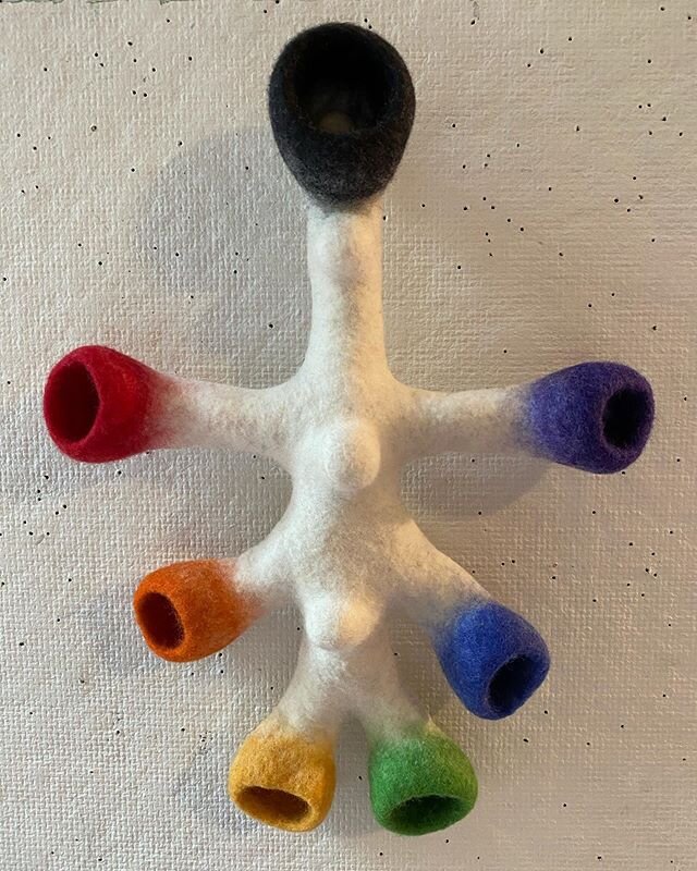 New #softsculpture #wetfelt #wool #rainbowcolors #associations