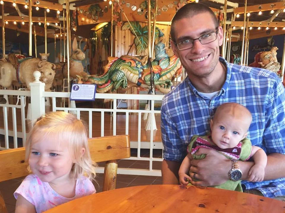 Paul with his daughters seven days after surgery.