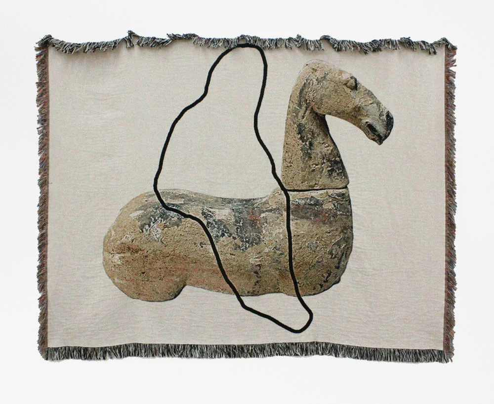 A riderless horse has no legs : edition of 3 | woven digital tapestry | 60INx80IN