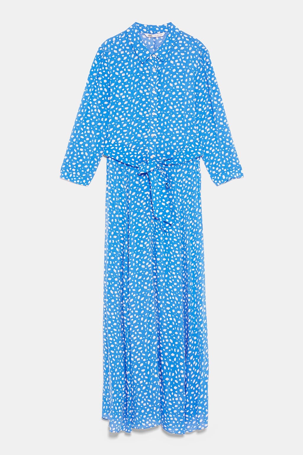 Zara Long Print Dress in Blue — The 