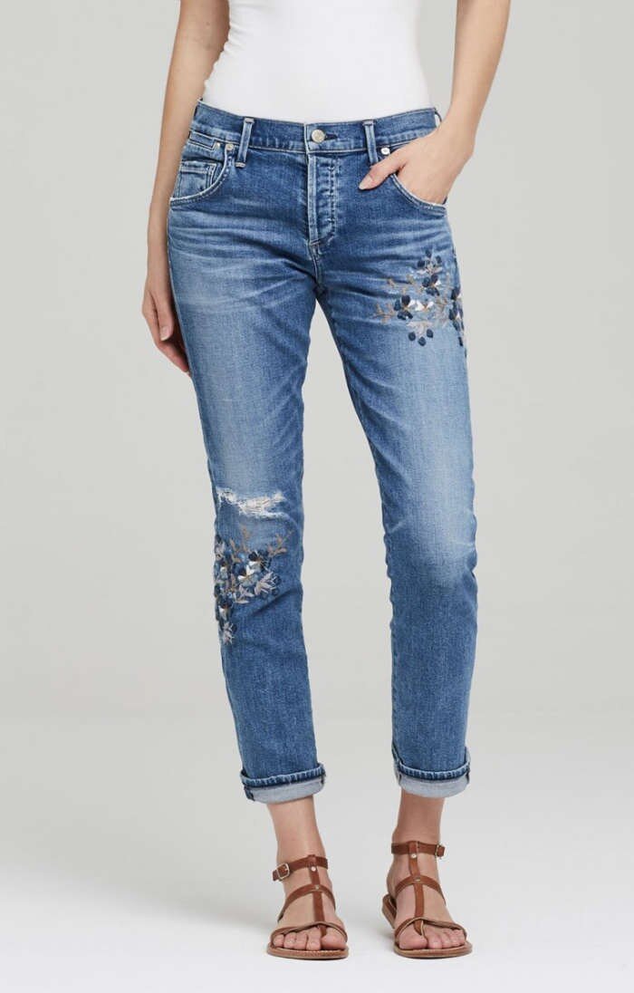 citizens of humanity floral jeans