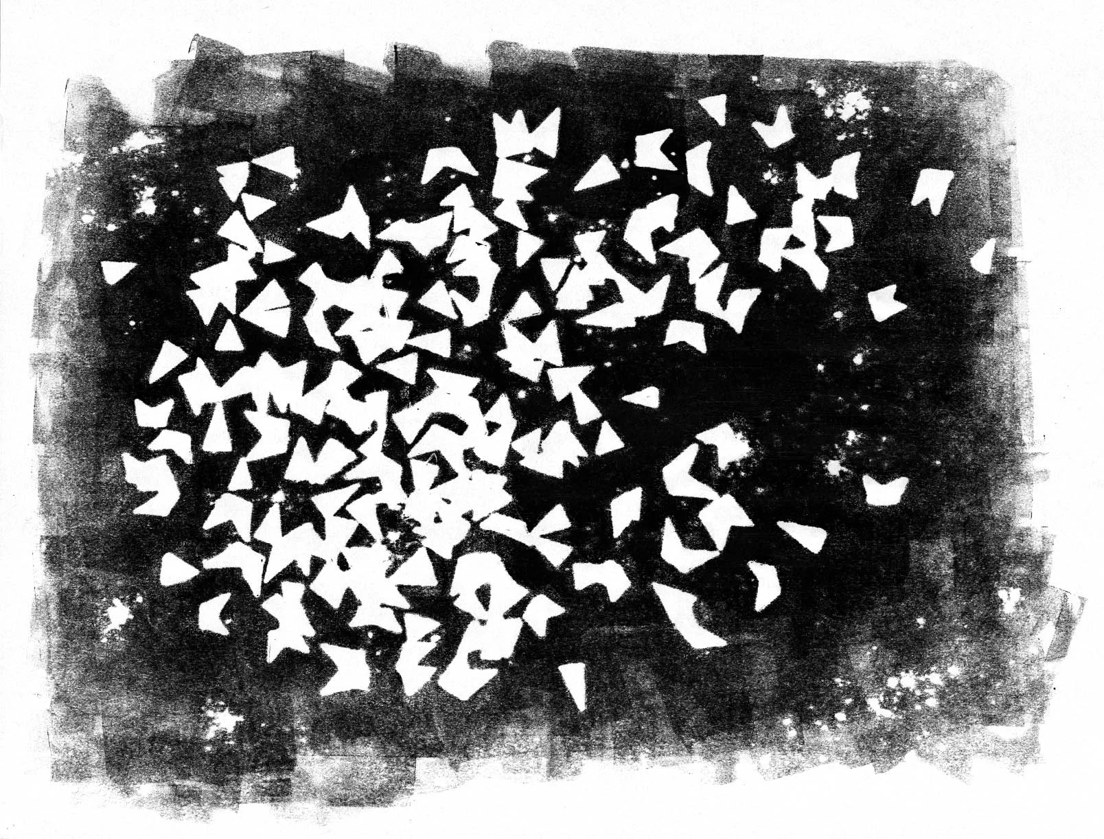CONGREGATION, PAPERCUT MONOPRINT, 14" X 22", 2014
