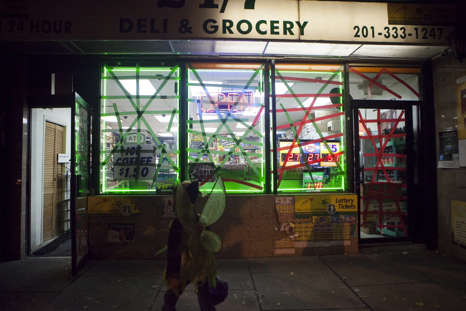 Some businesses are open, but their windows are taped up and mostly taking cash only.