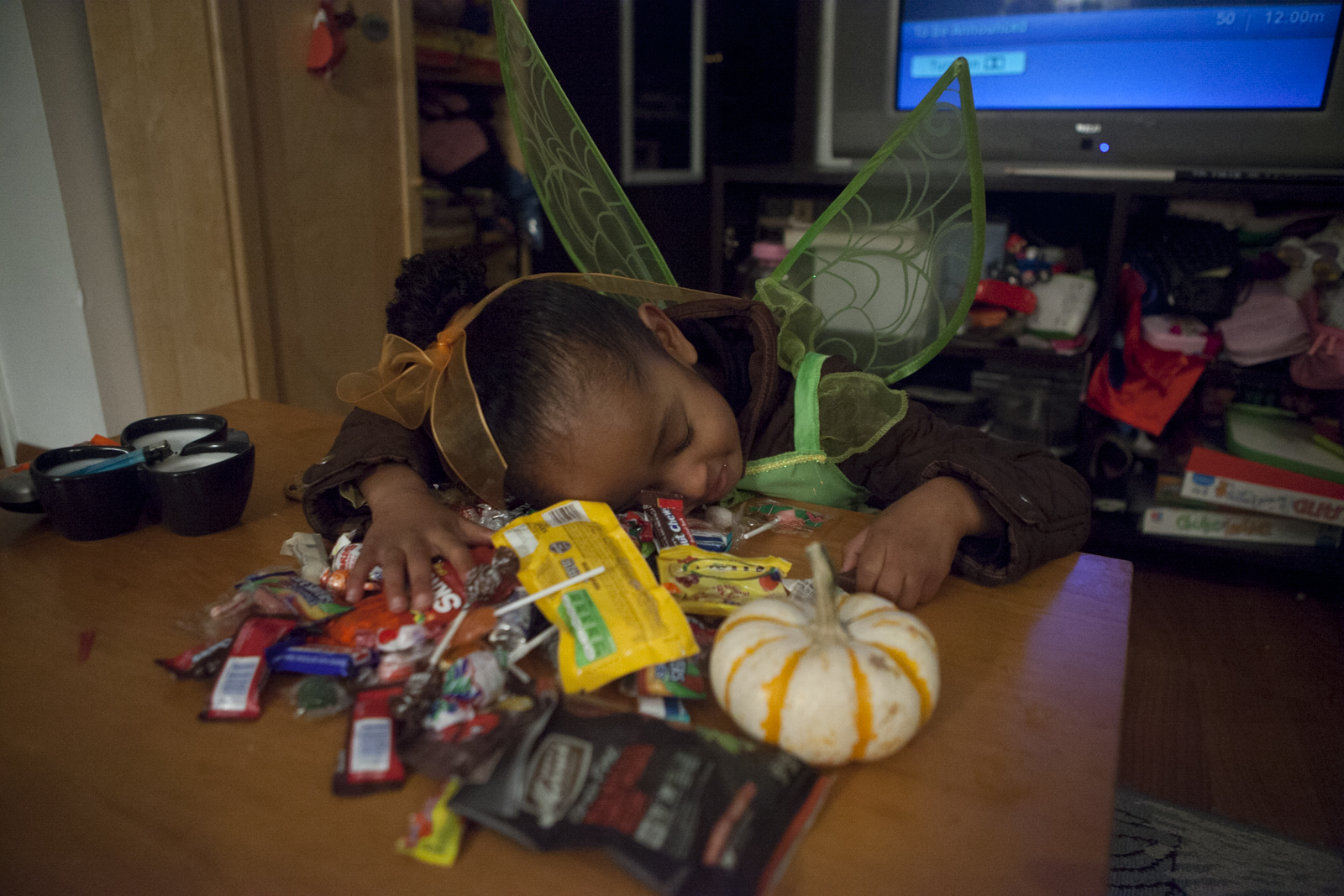 Asha enjoys her haul.