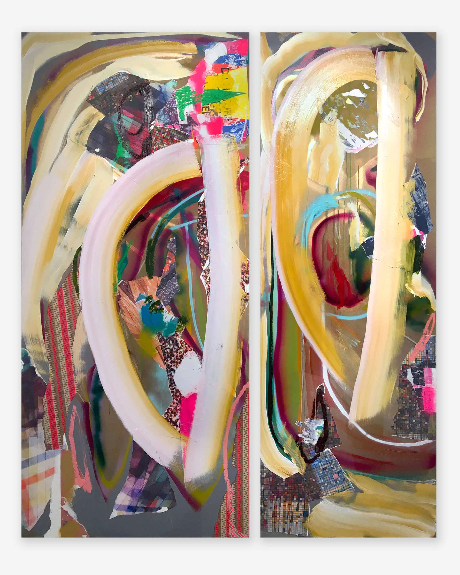 DD, 2015 Oil, acrylic, and mixed media collage on panel; 80"x65"