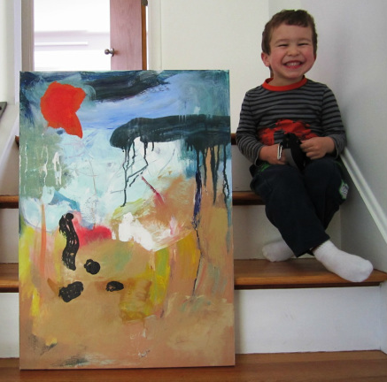 The rectangular object on the left is the art.