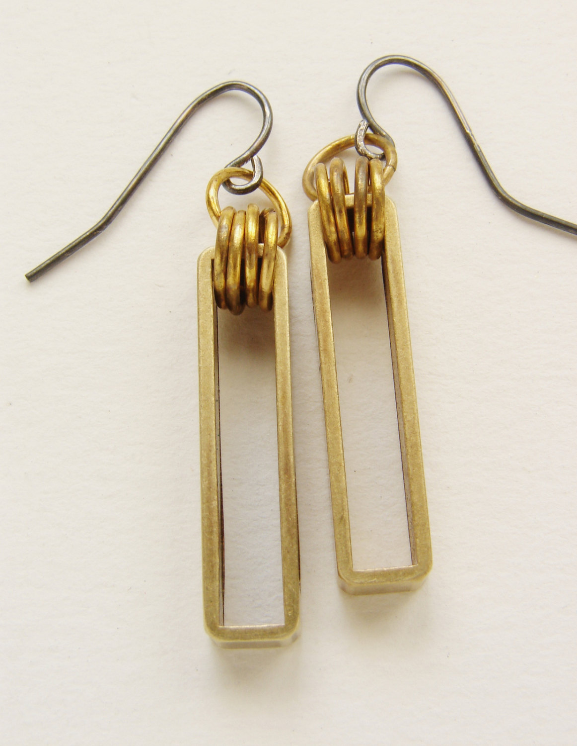 Rectangular drop earrings