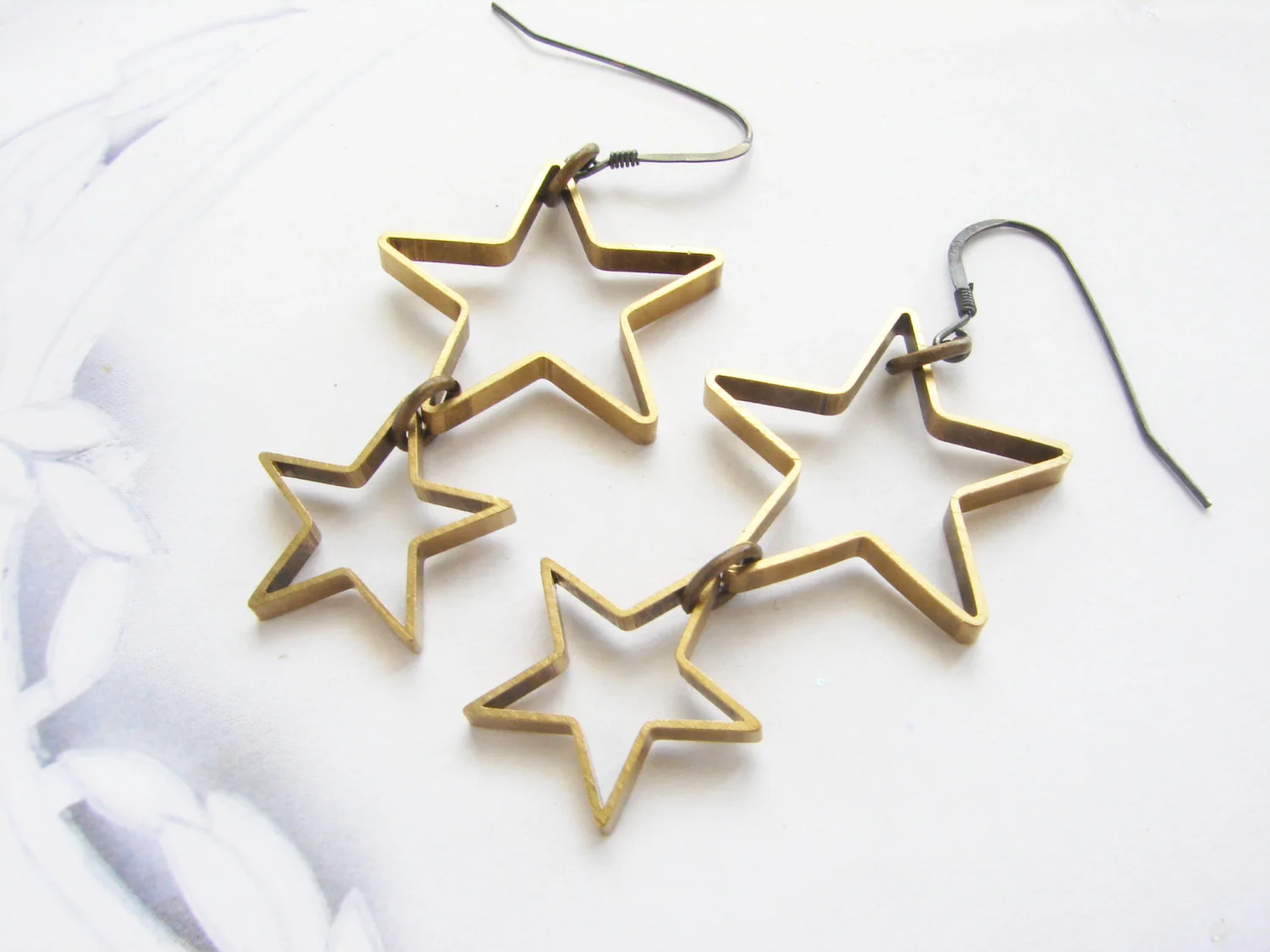 Star drop earrings, shooting star dangle earrings