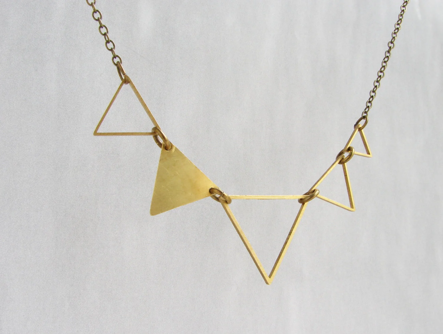 Statement Triangle necklace, Geometric necklace