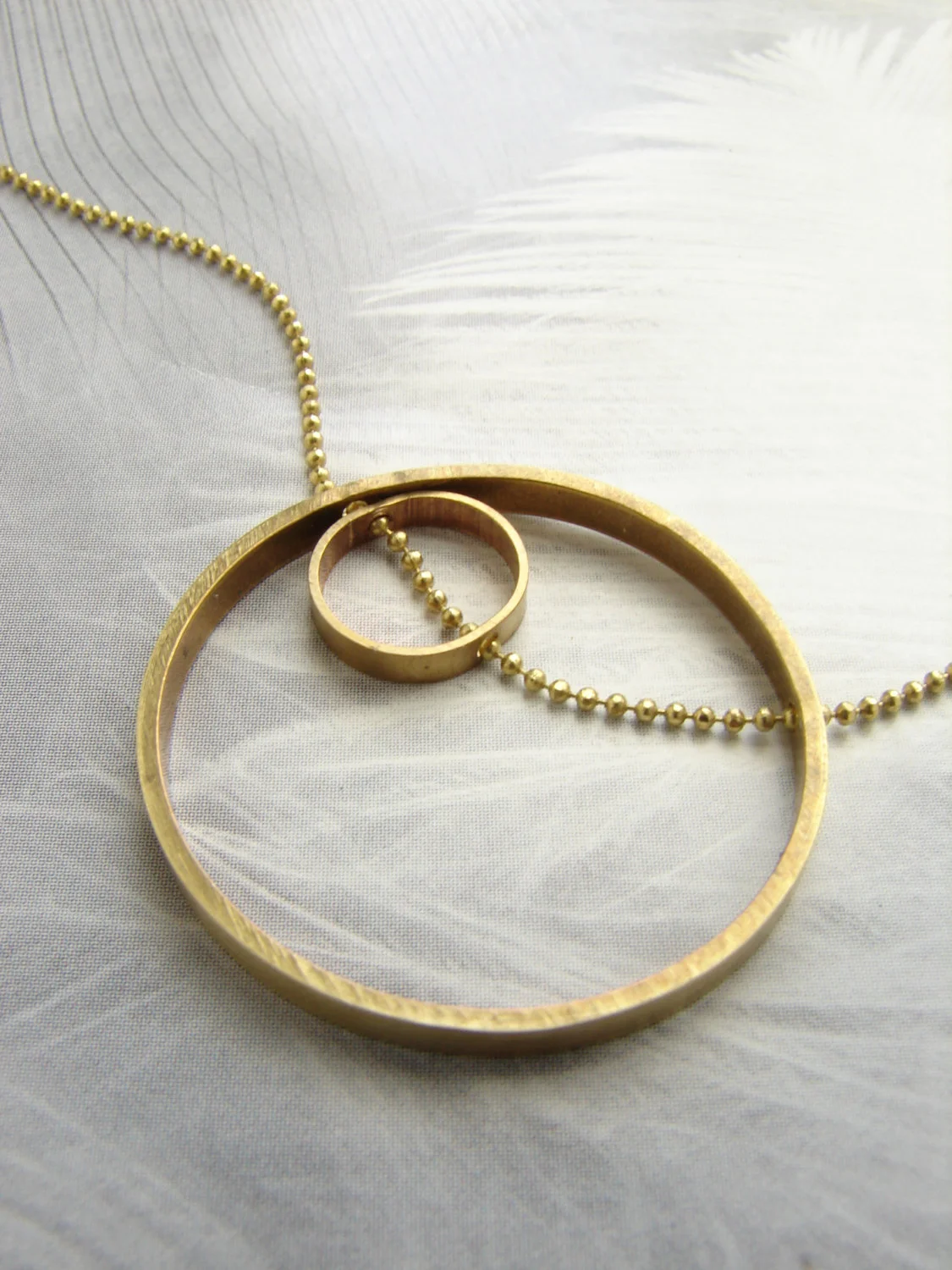Circle in circle necklace, Infinity necklace, Woven chain double circle necklace
