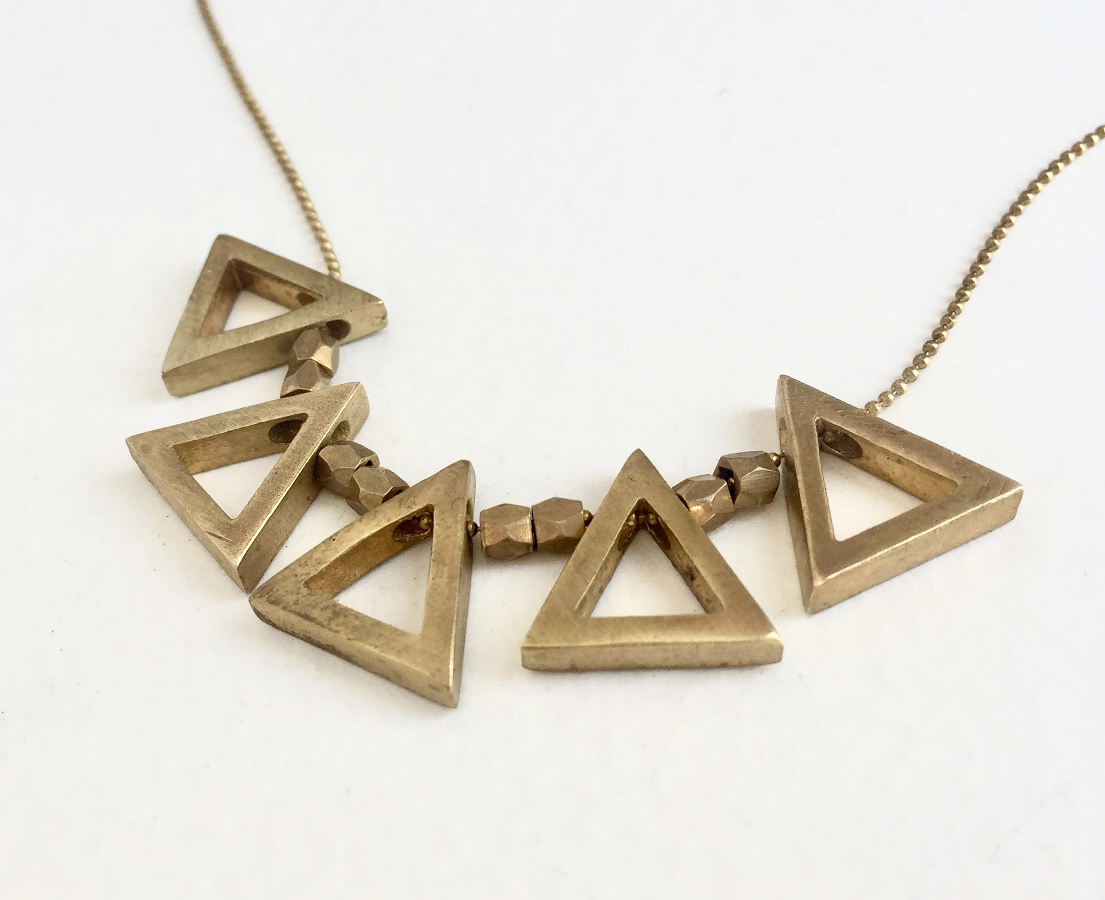 Triangle Necklace, Triangle Bunting Necklace, Modern Geometric Necklace, 