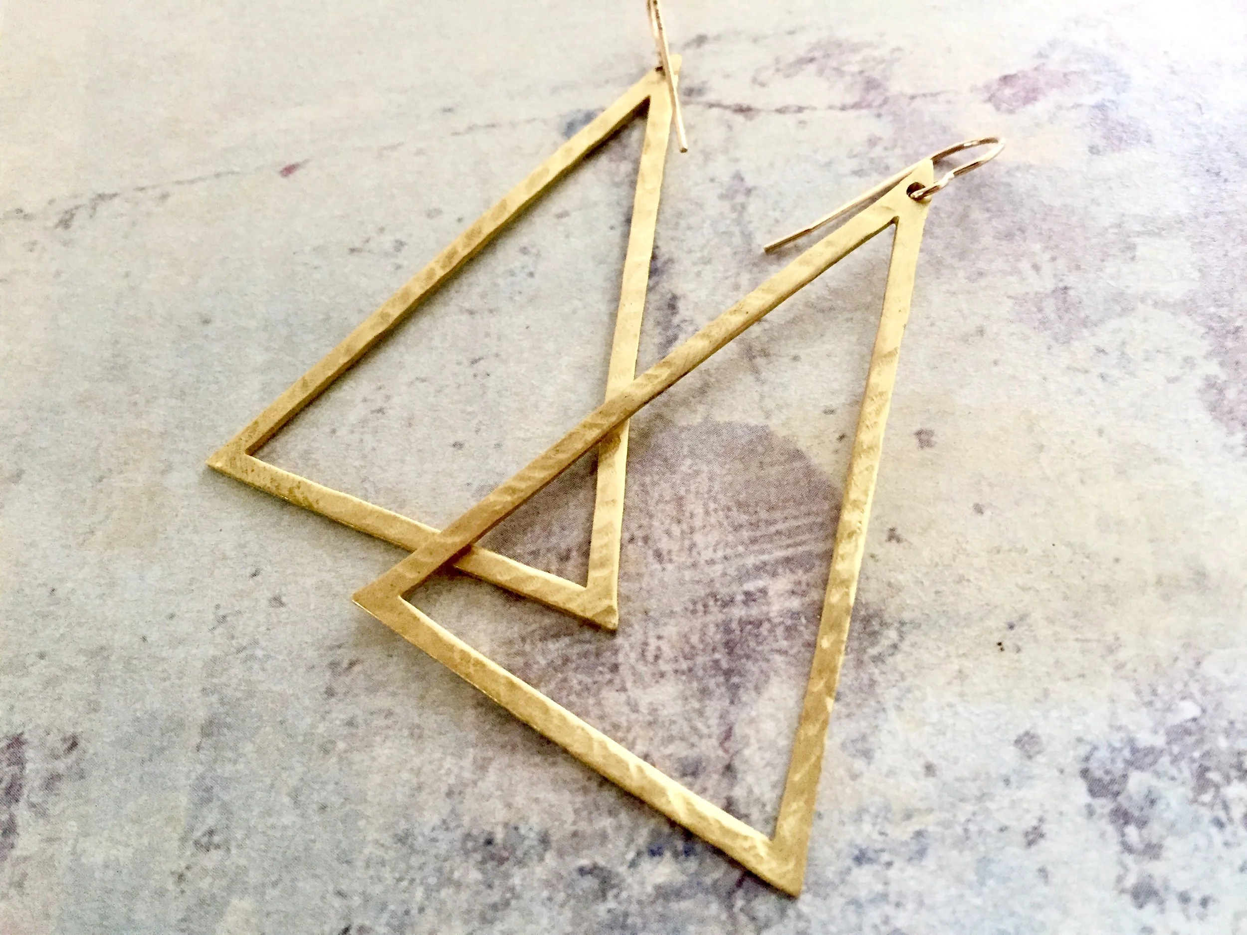 Large Triangle Hoop Earrings