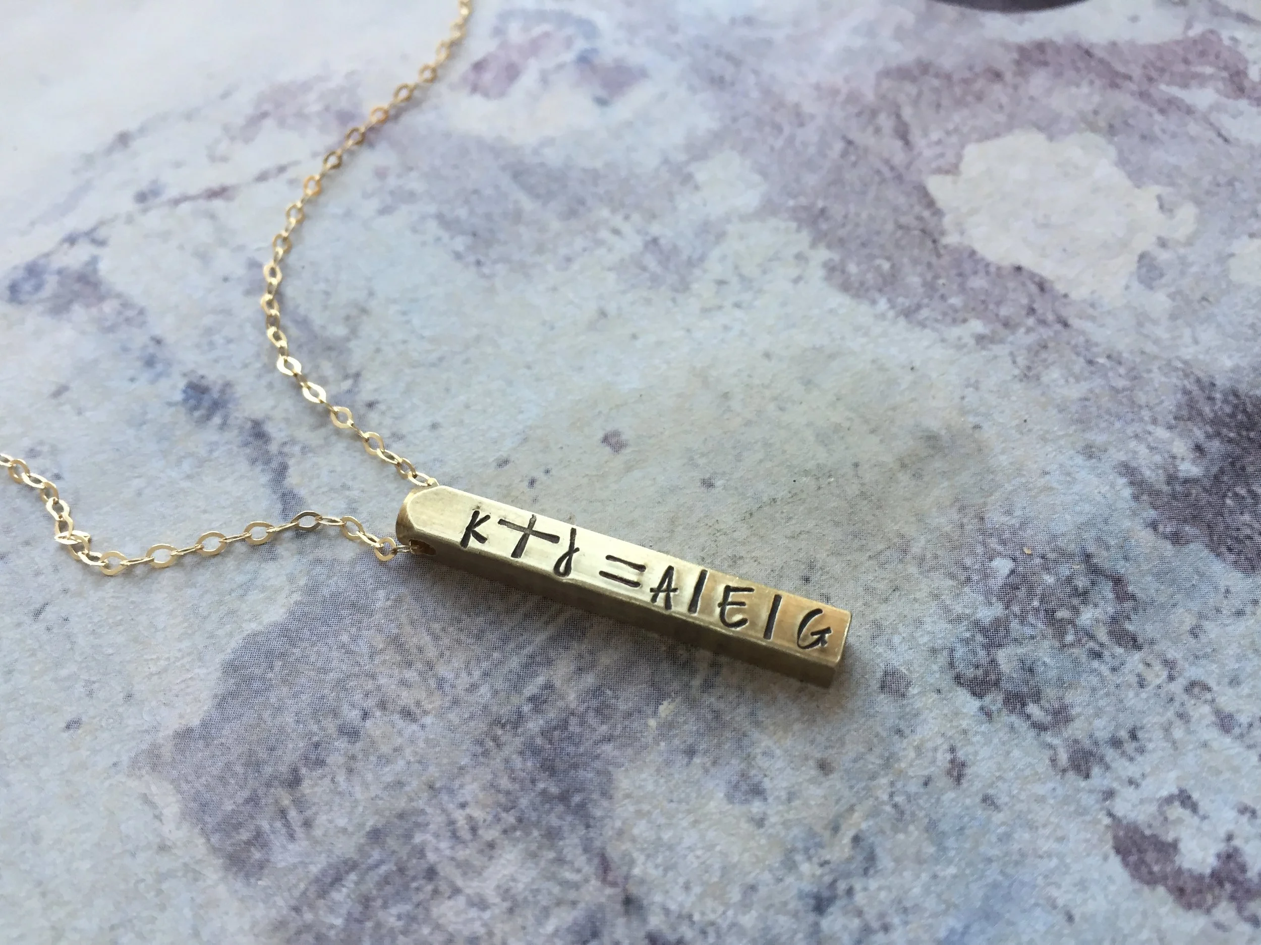 Family Initial Bar necklace, Kids Initials Necklace, Personalized necklace