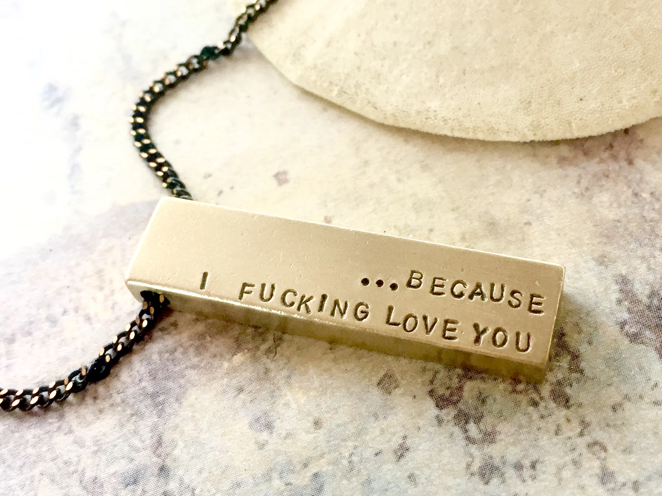 Because I fucking love you, gift for him, Valentine's Day Necklace