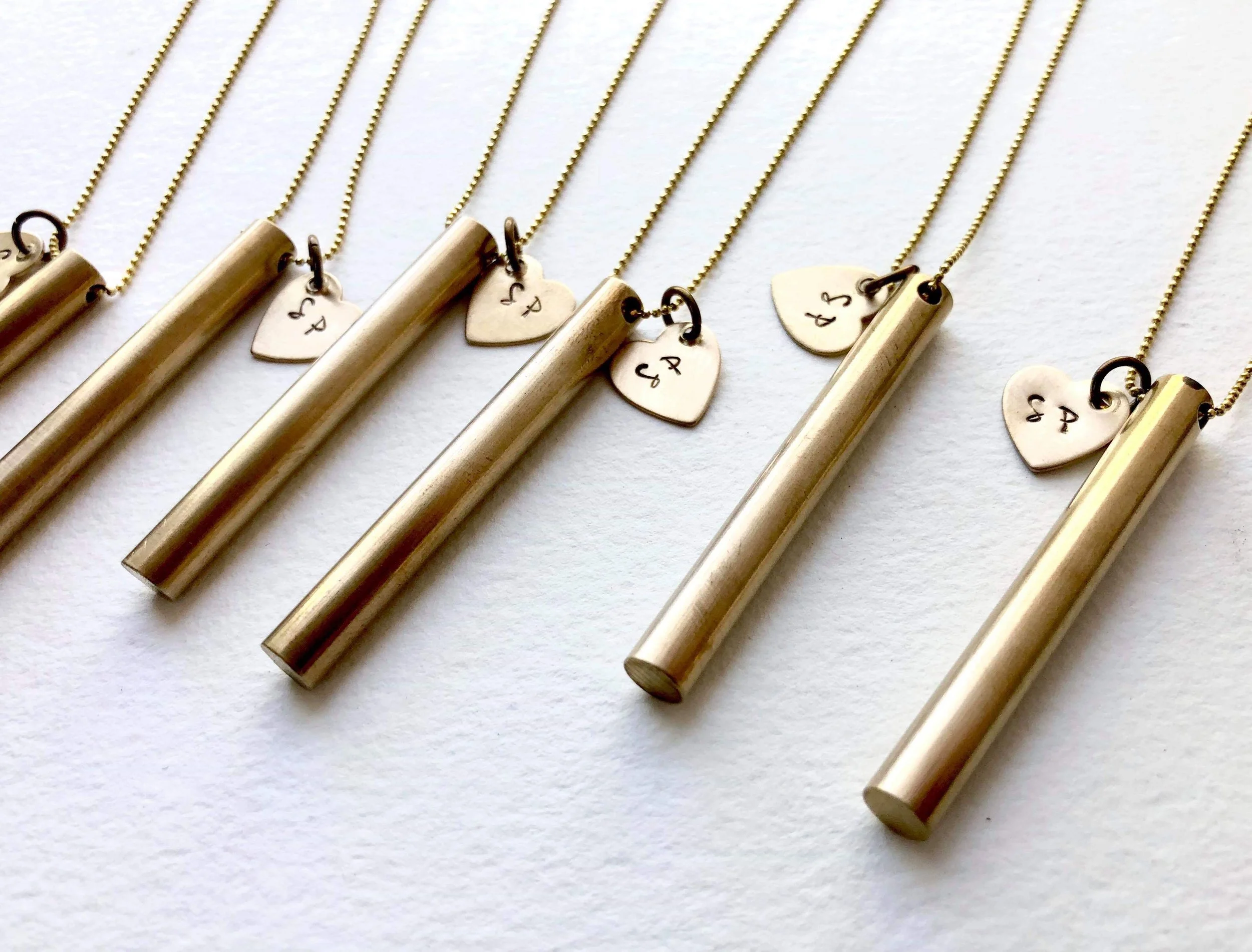Sound Post necklace, Cylinder Bar necklace, Personalized Cylinder necklace