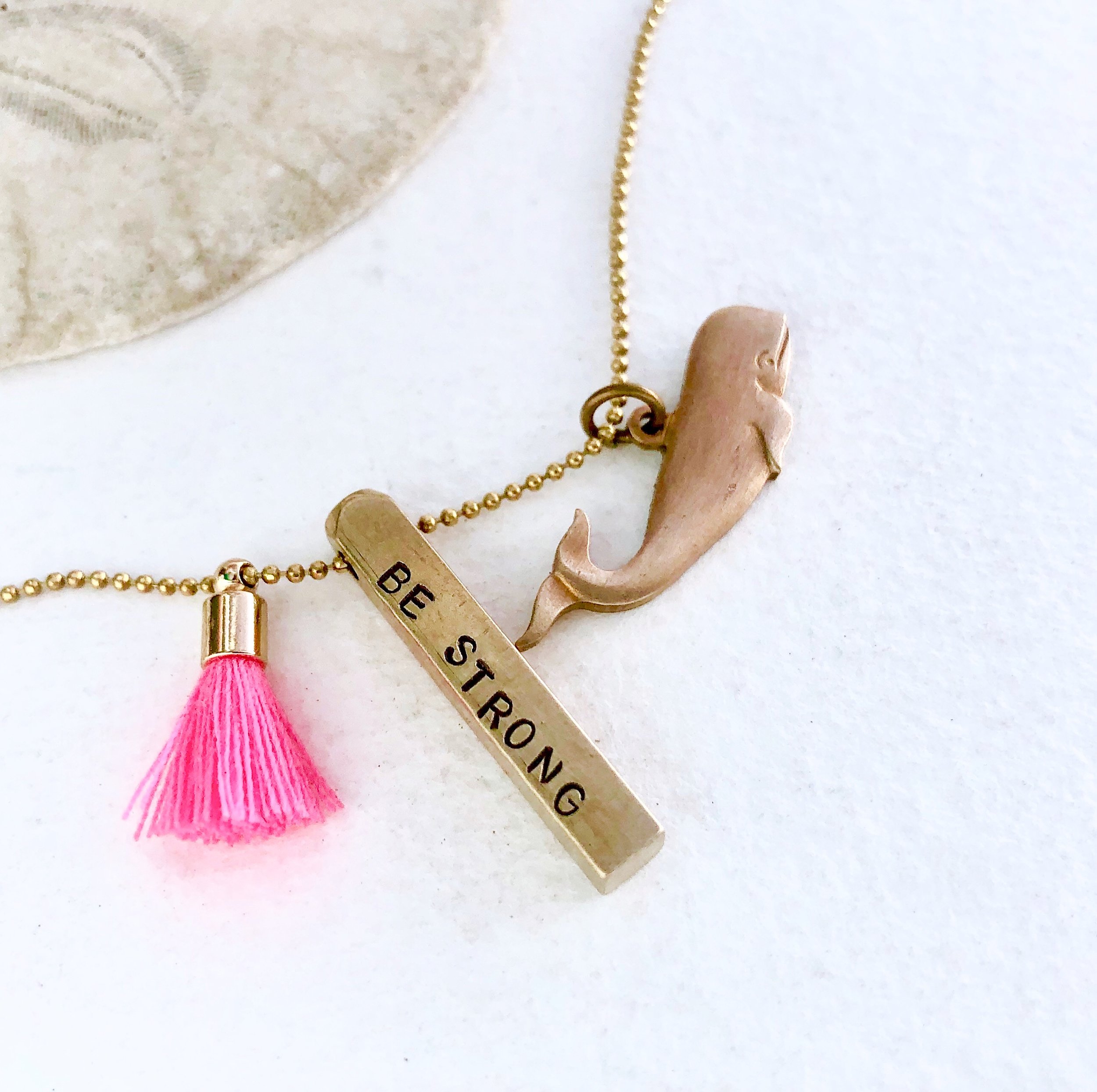 Be Strong Necklace, Motivational Quotes Necklace, Encouragement Necklace, Be You Necklace, Whale Necklace