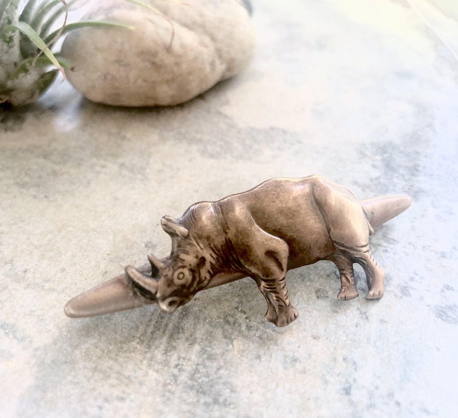 Rhino Brooch, Vintage Rhino Pin, Rhino Totem, Rhino Shawl Pin, Gift for  animal lover, Rhinoceros Brooch, Rhino Jewelry — Sora Designs