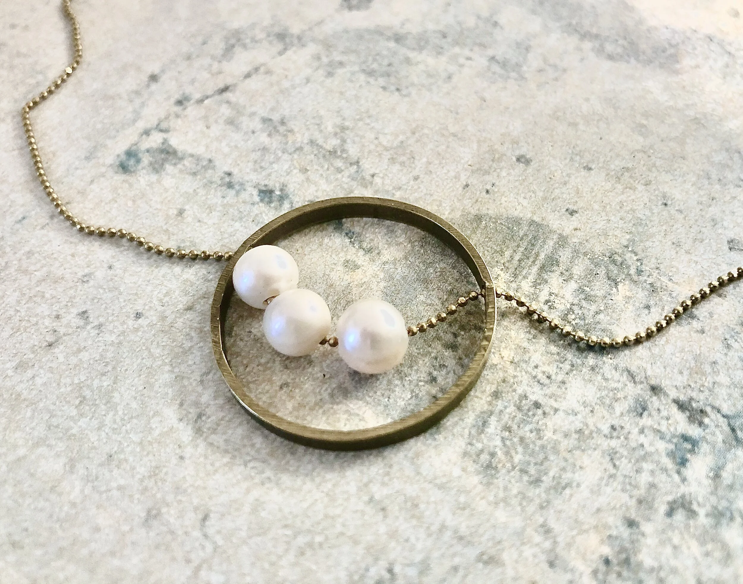 Multiple Pearls in a Circle necklace, Mothers Day Necklace