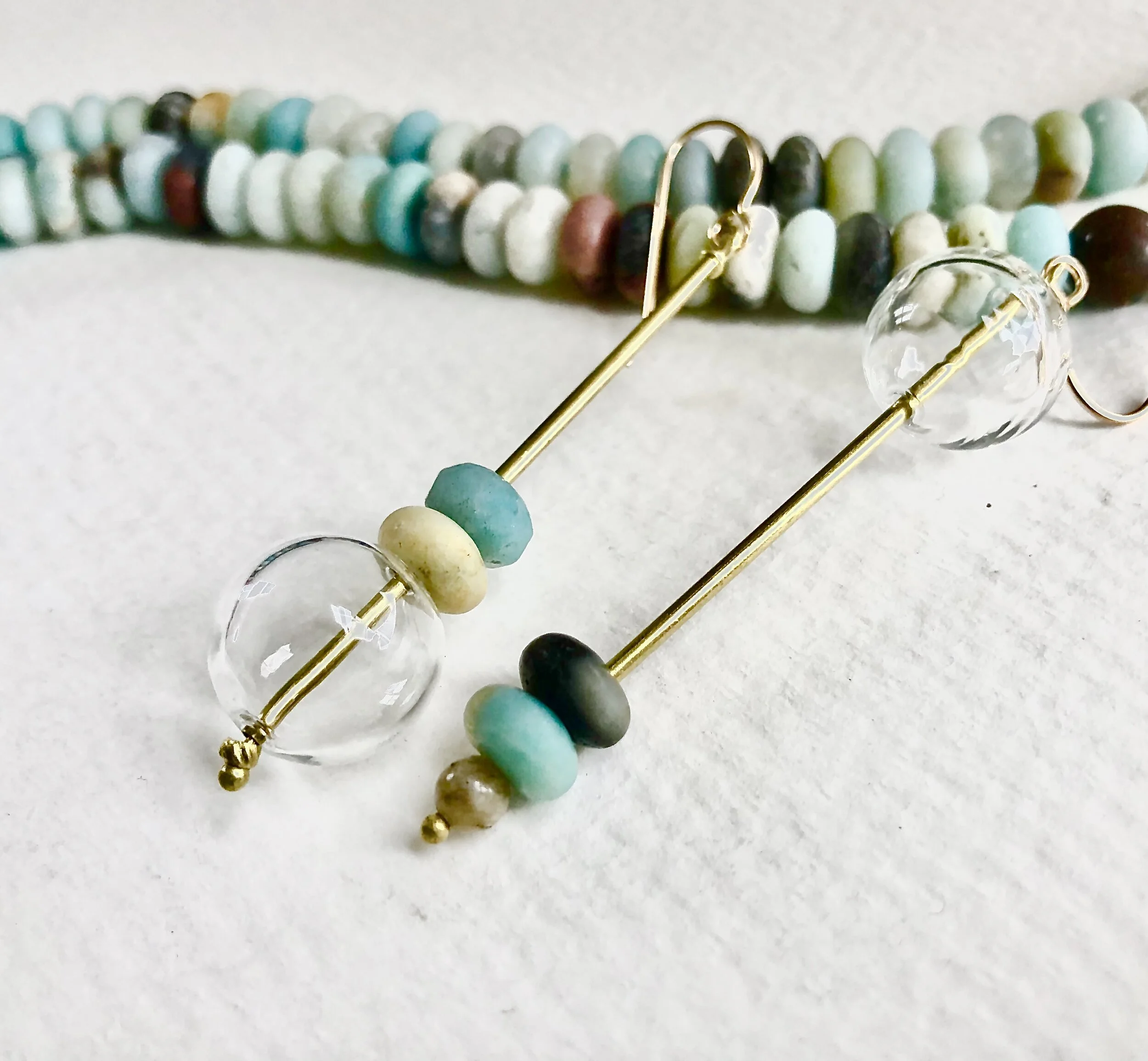 Glass Bubble Gemstone Earrings