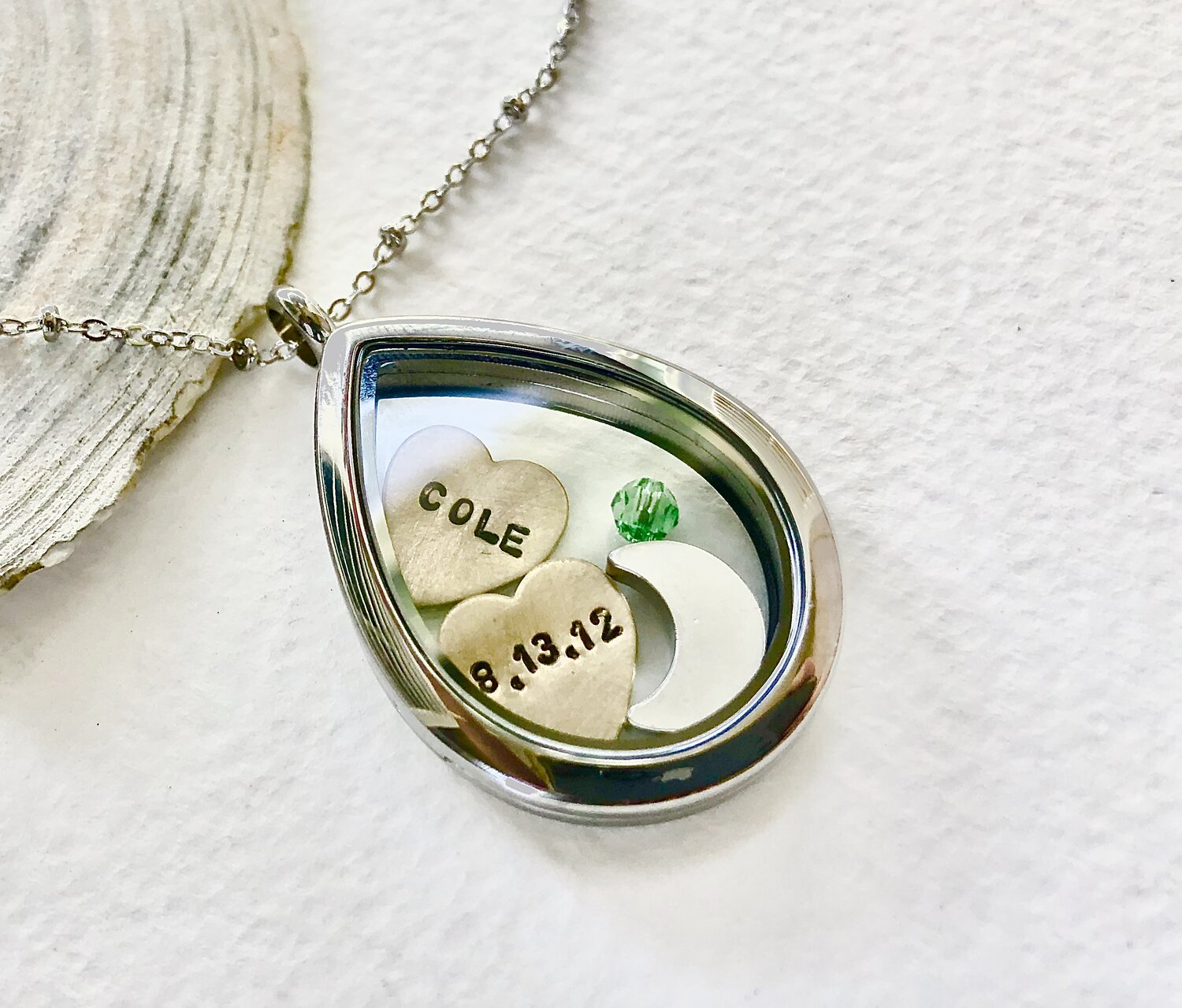 GSBSCSM Custom/ Necklace Living Memory Floating Pendant Necklace Personalized Family Floating Crystal Living Locket