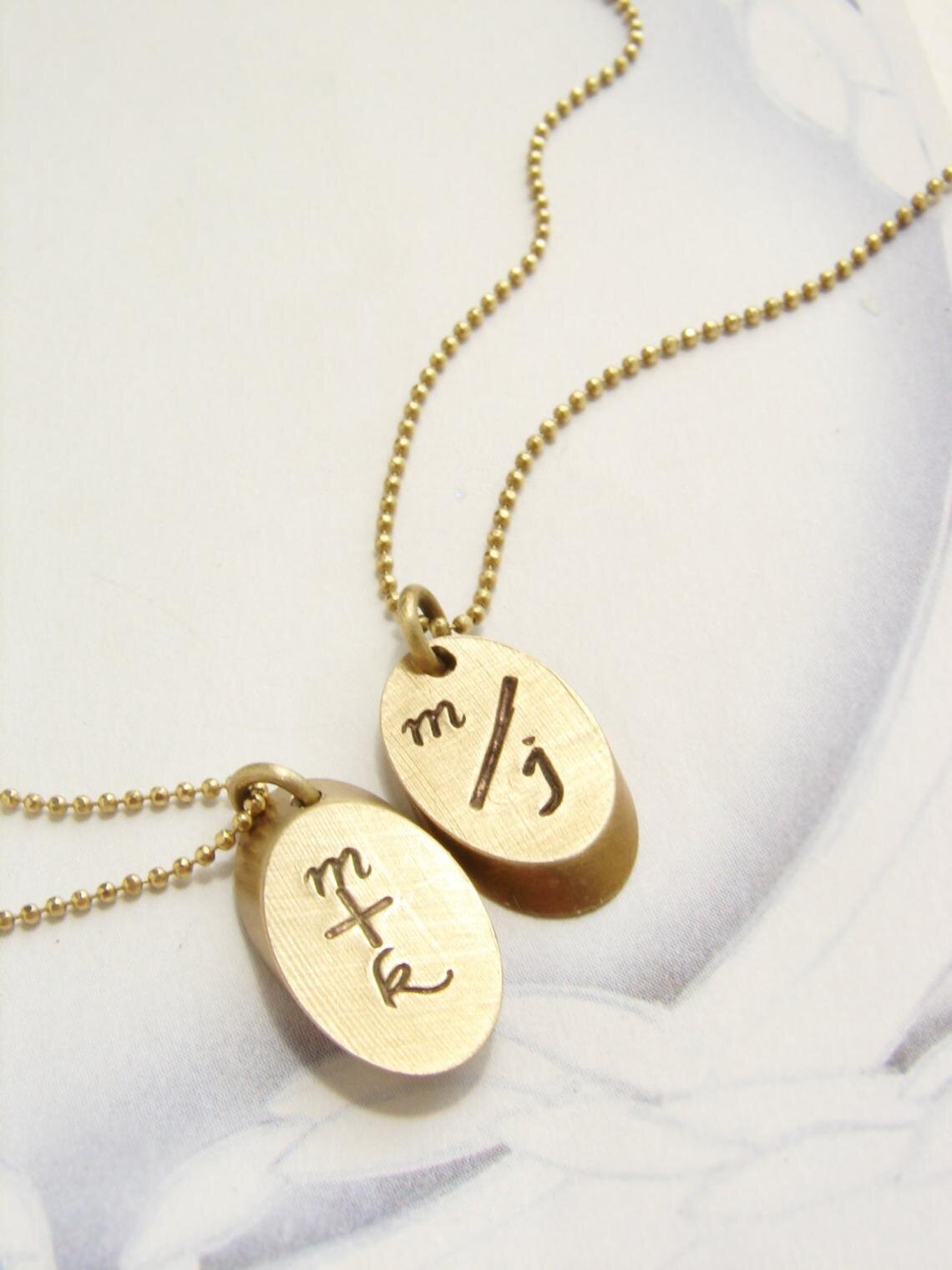 Double Initial Necklace, Personalized Friendship Necklace